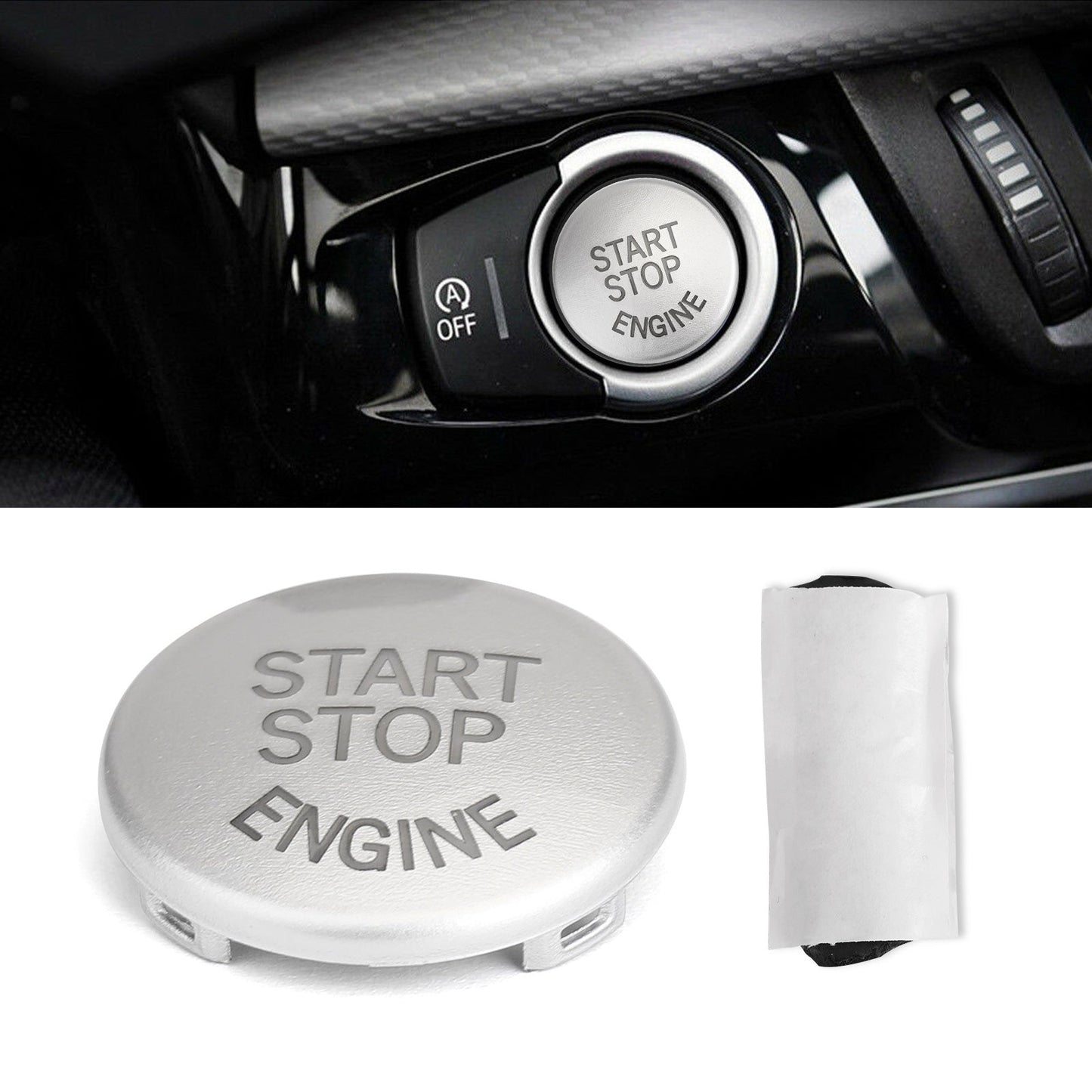 BMW E90 E60 E84 E83 E70 E71 E72 Silver Start Stop Engine Button Switch Cover