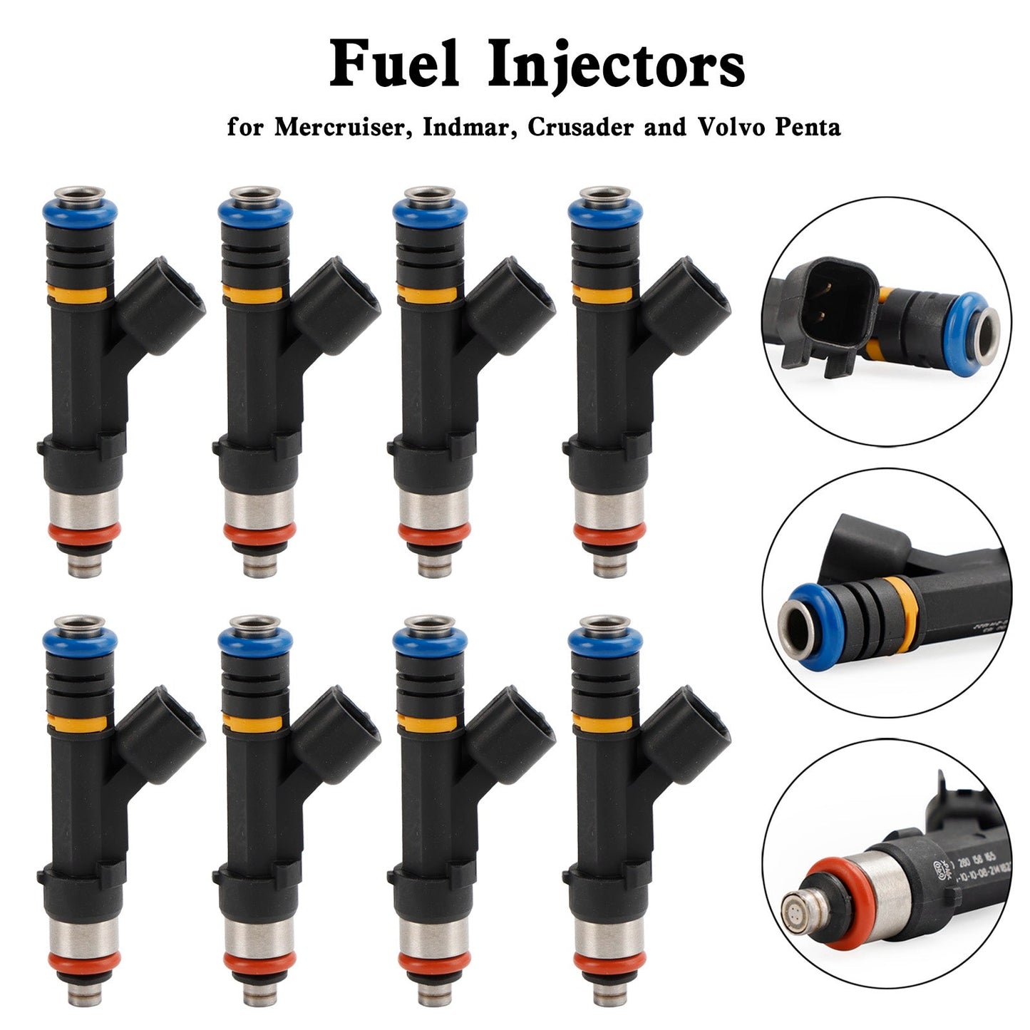 8PCS 0280158165 Fuel Injectors 0280158081 879312003 For Mercruiser Volvo Penta