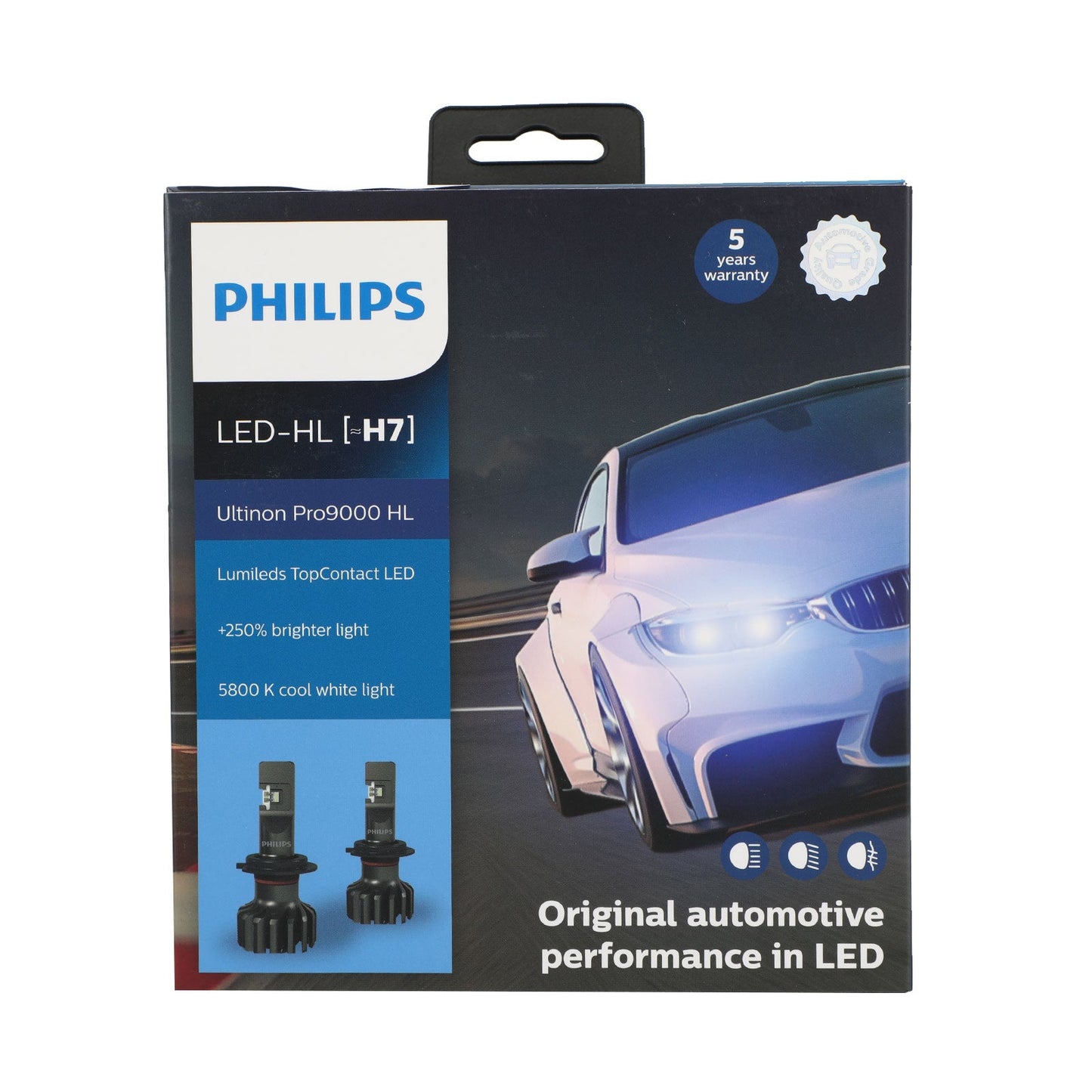 For Philips H1/H3/H7/H11/HB3/4/HIR2 Pro9000 LED Headlight Bulbs +250% 5800K