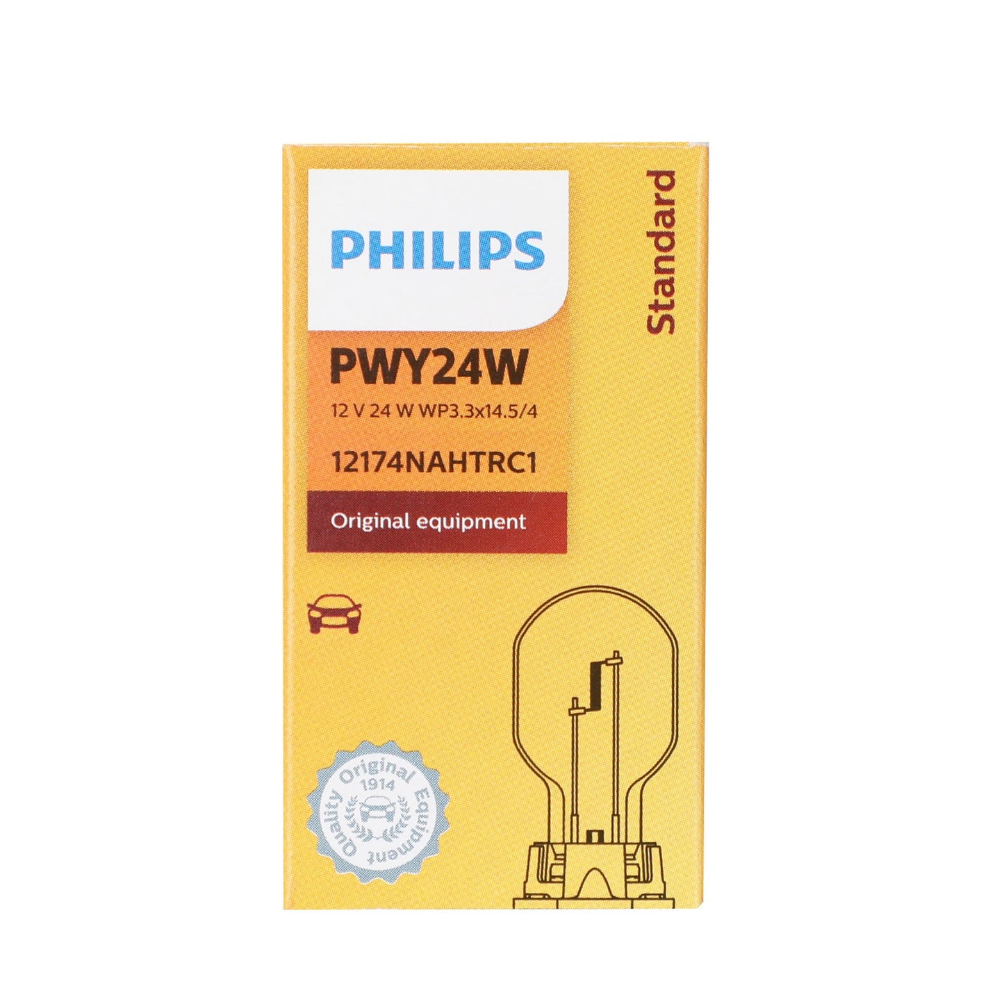 Philips 12174NAHTRC1 Car Standard Auxiliary Bulbs PWY24W 12V24W WP3.3x14.5/4