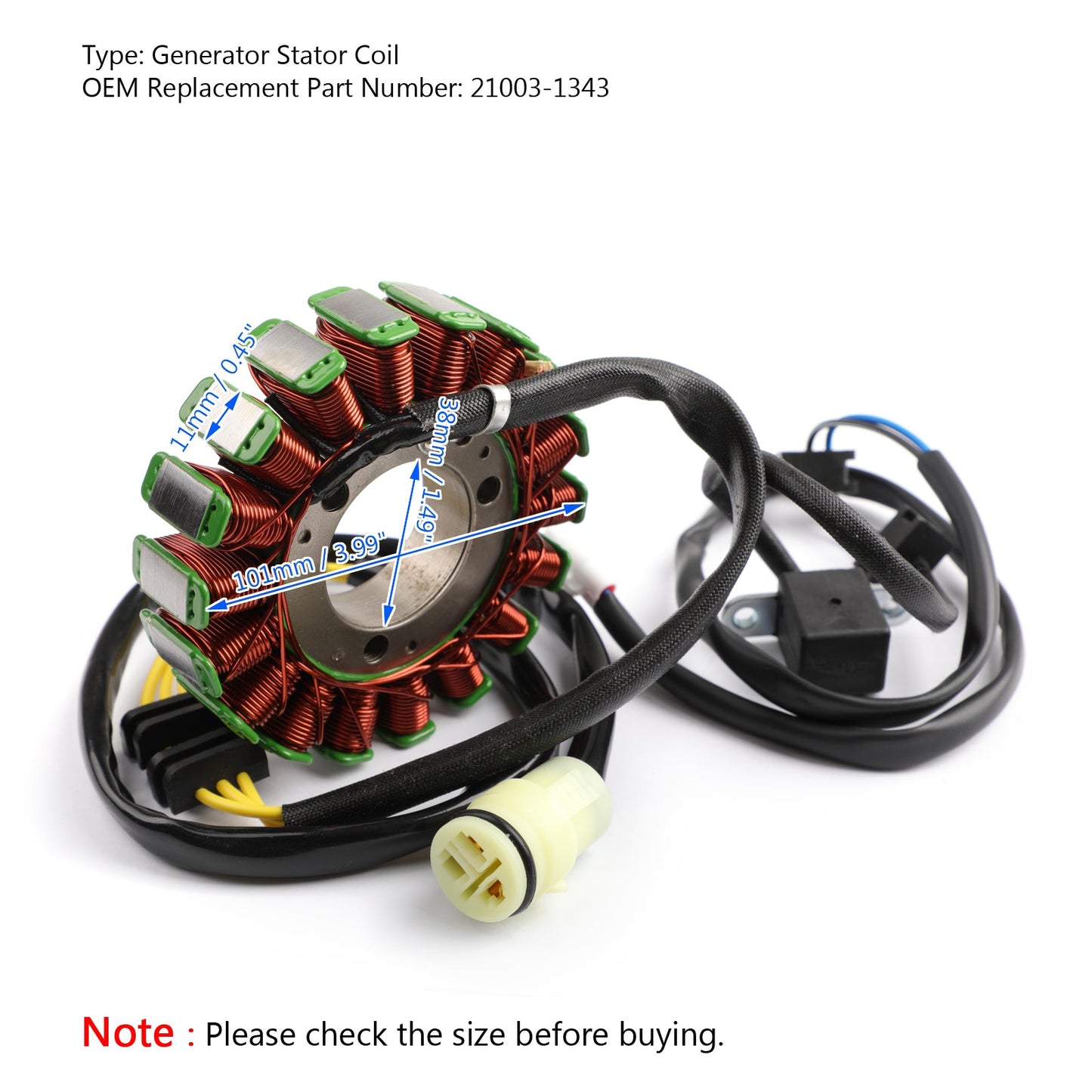 Magneto Generator Stator Coil For Kawasaki KVF300 Prairie 1999-2002 21003-1343