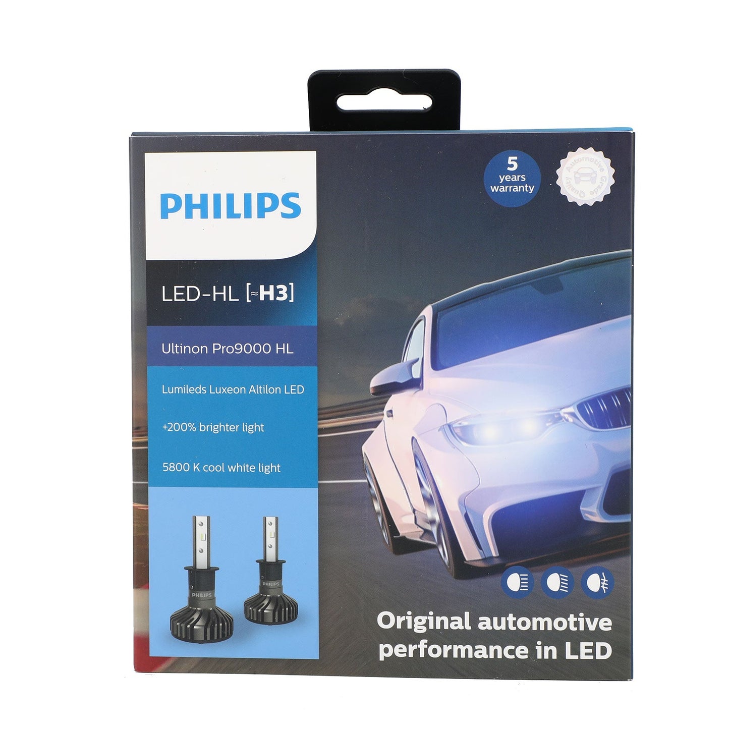 For Philips H1/H3/H7/H11/HB3/4/HIR2 Pro9000 LED Headlight Bulbs +250% 5800K