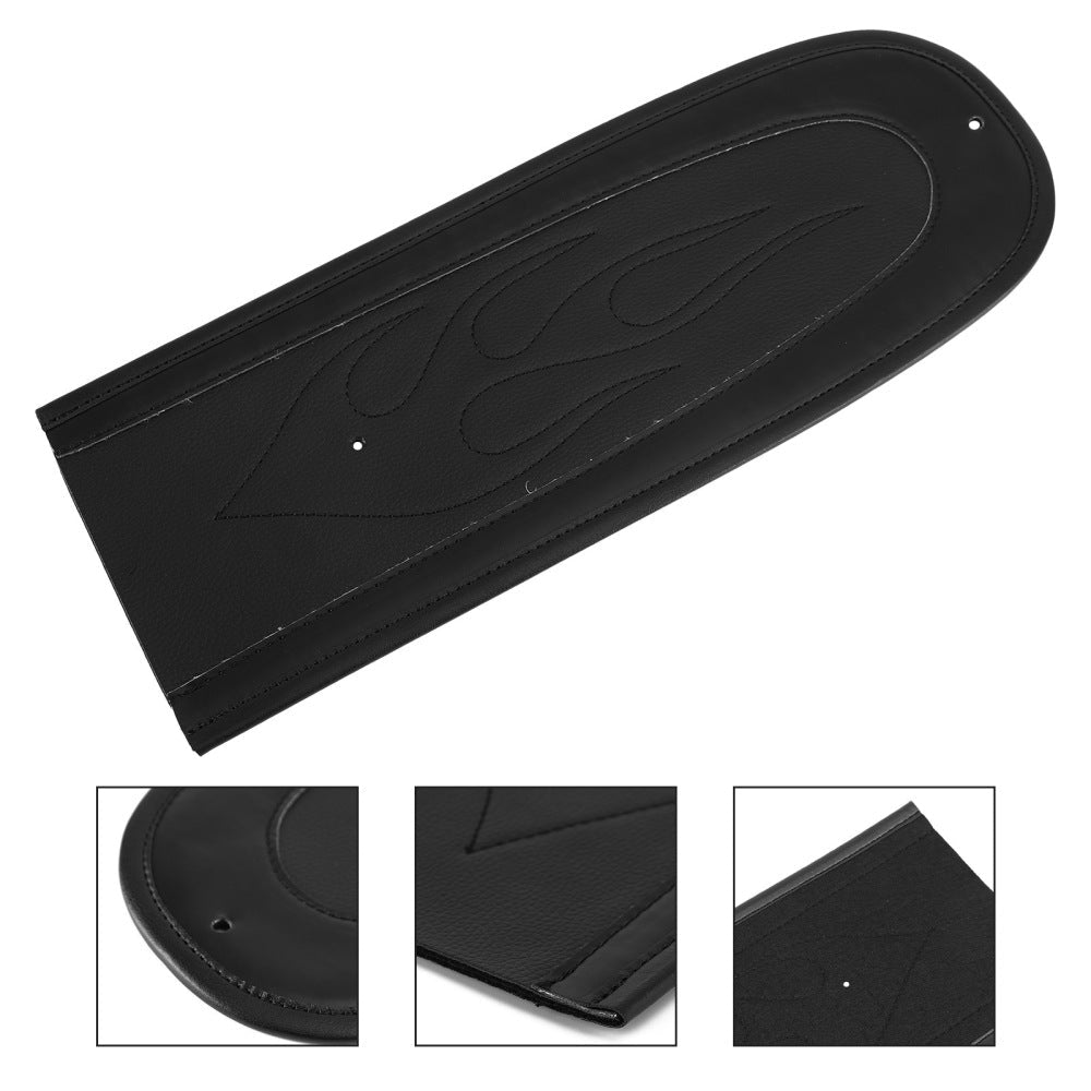 Black Flame Stitch PU Leather Rear Seat Fender Bib Fit For Dyna Super Glide