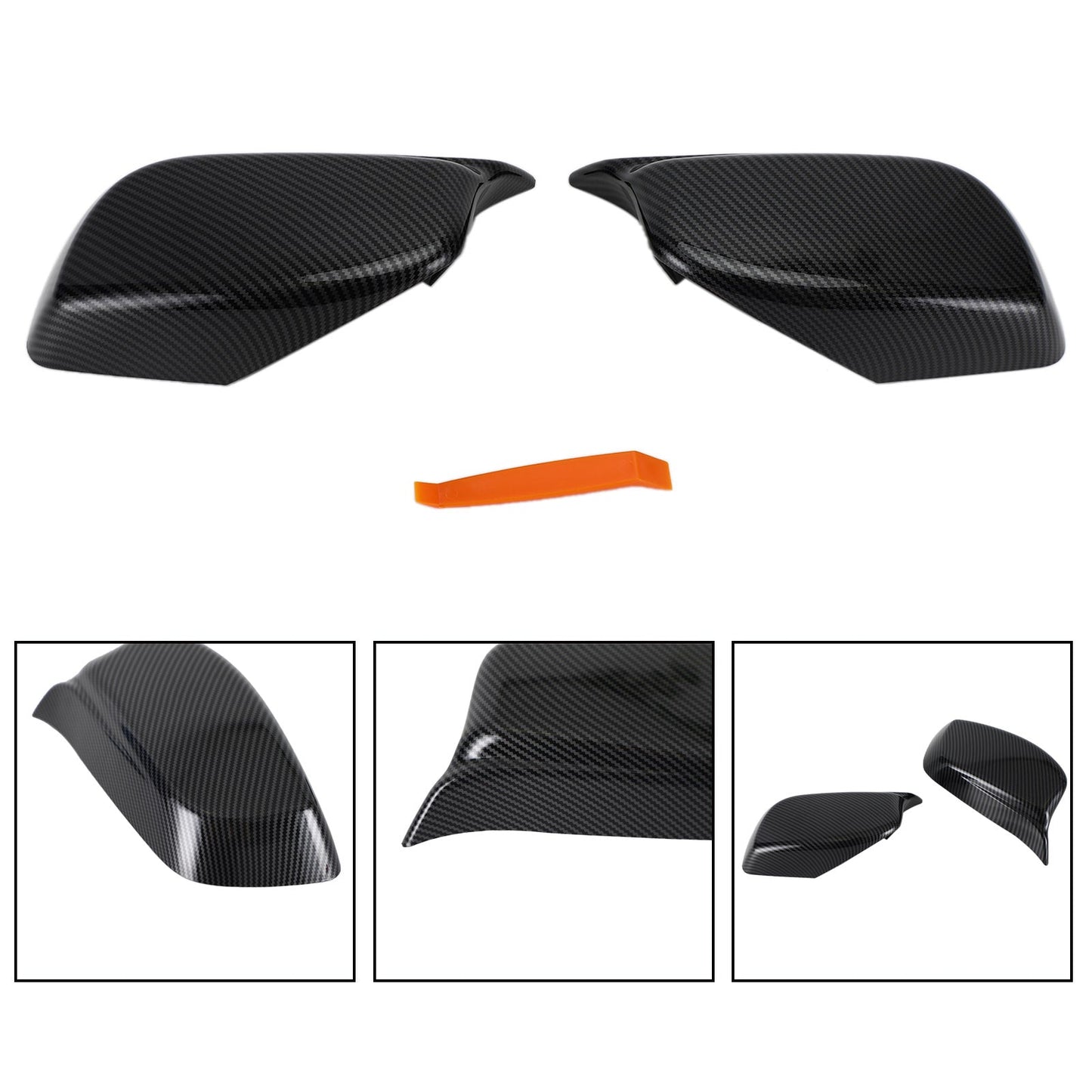 2004-2007 BMW E60 5 Series 2x Carbon Rear View Side Mirror Cover Caps