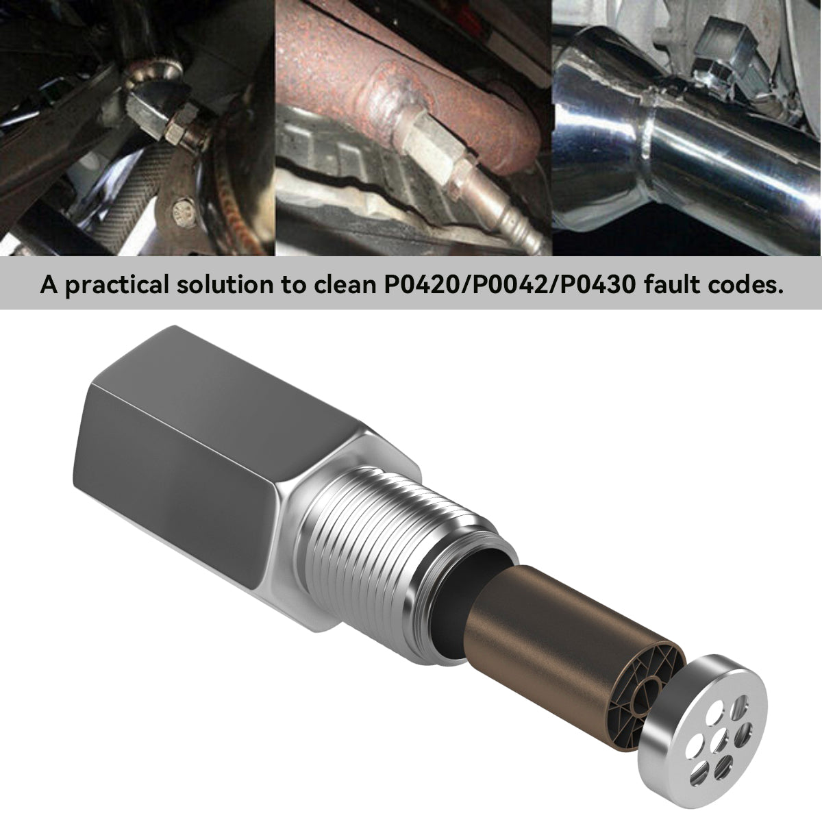 CEL Fix P0420/P0042 Mini Cat CEL Eliminator Mini Catalytic Converter O2 Sensor Adapter Champoo