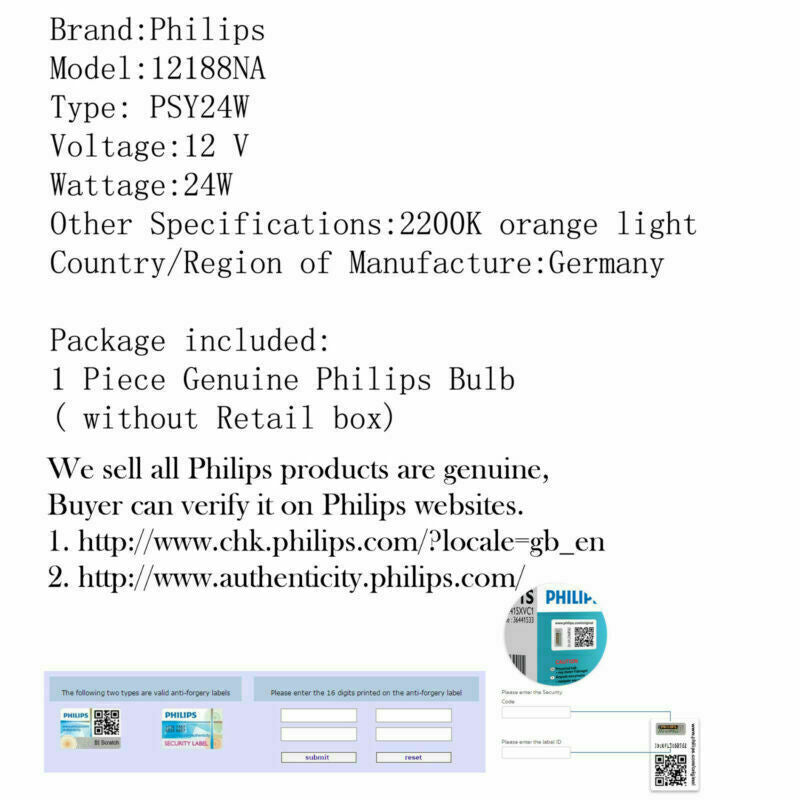 Drive Bombillas 12188NA PSY24W De Niebla DRL Standard Halogen Philips 24W