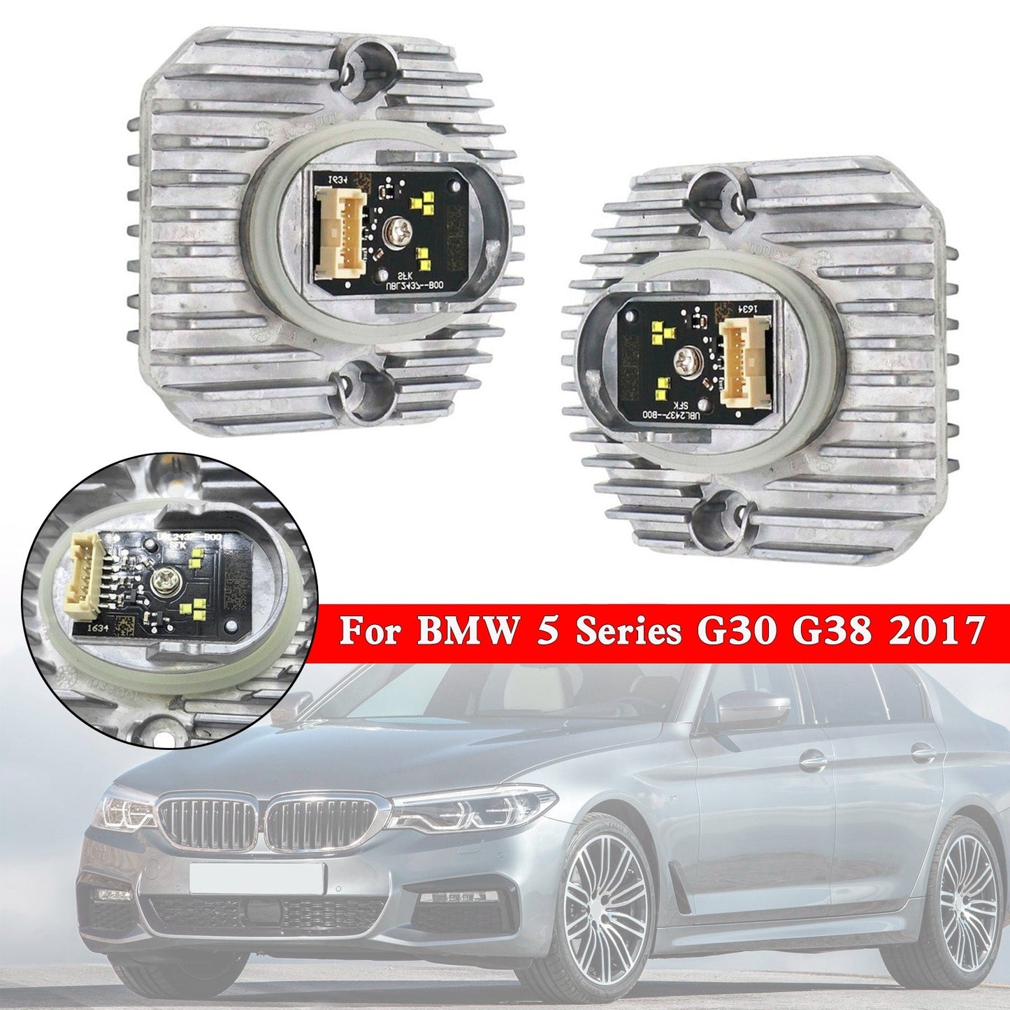 2017- BMW 5 Series G30 G38 Left+Right LED DRL Light Control Unit 63117214939/40