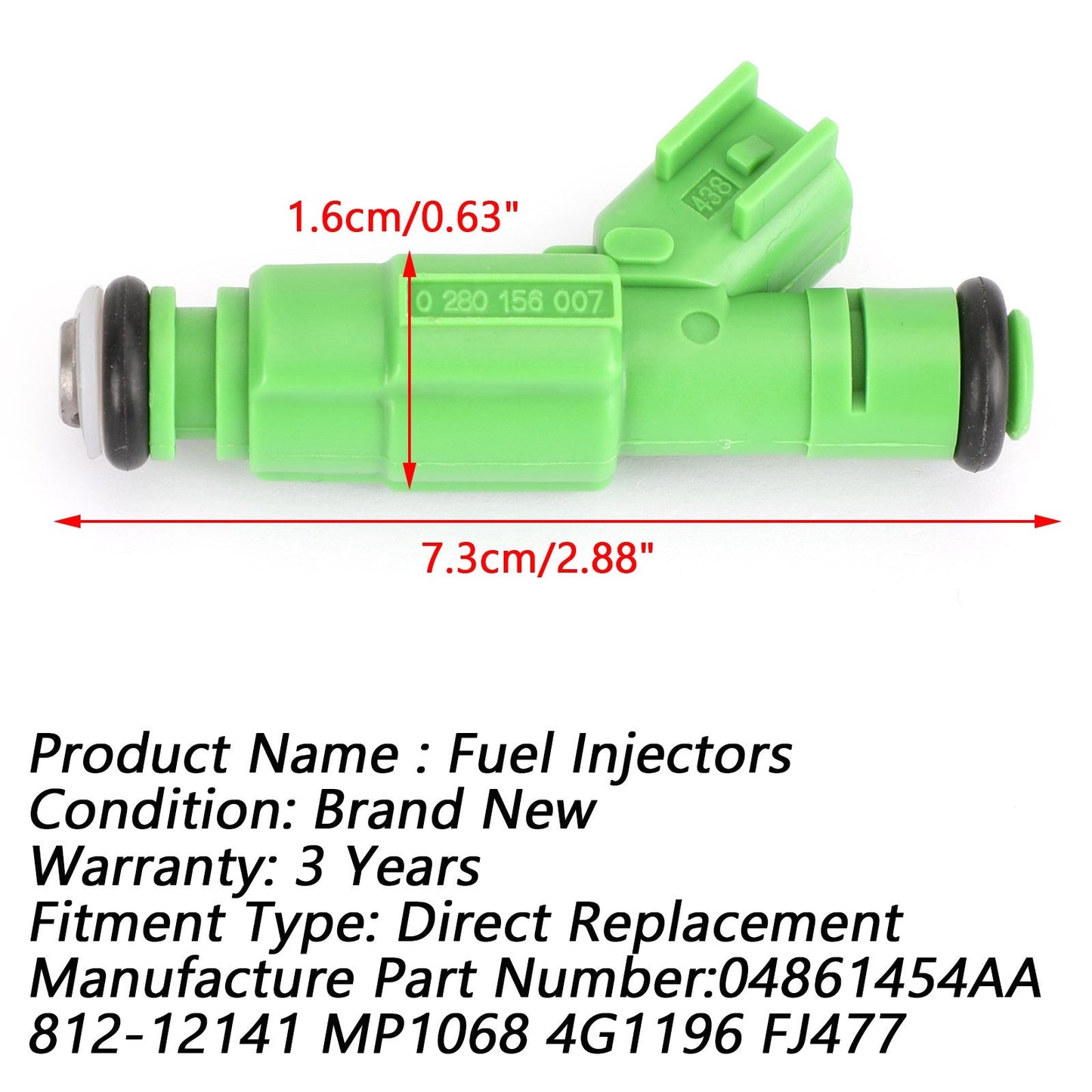 1 PCS Fuel New Flow Matched Injectors Fit Caravan 2001-2007 0280156007