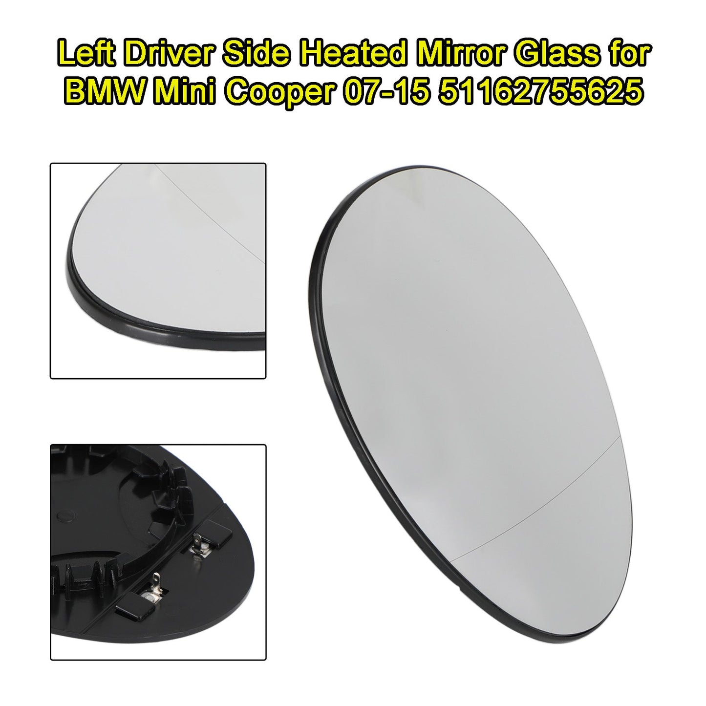 07-14 Mini R55 Clubman Left Driver Side  51162755625 Heated Mirror Glass