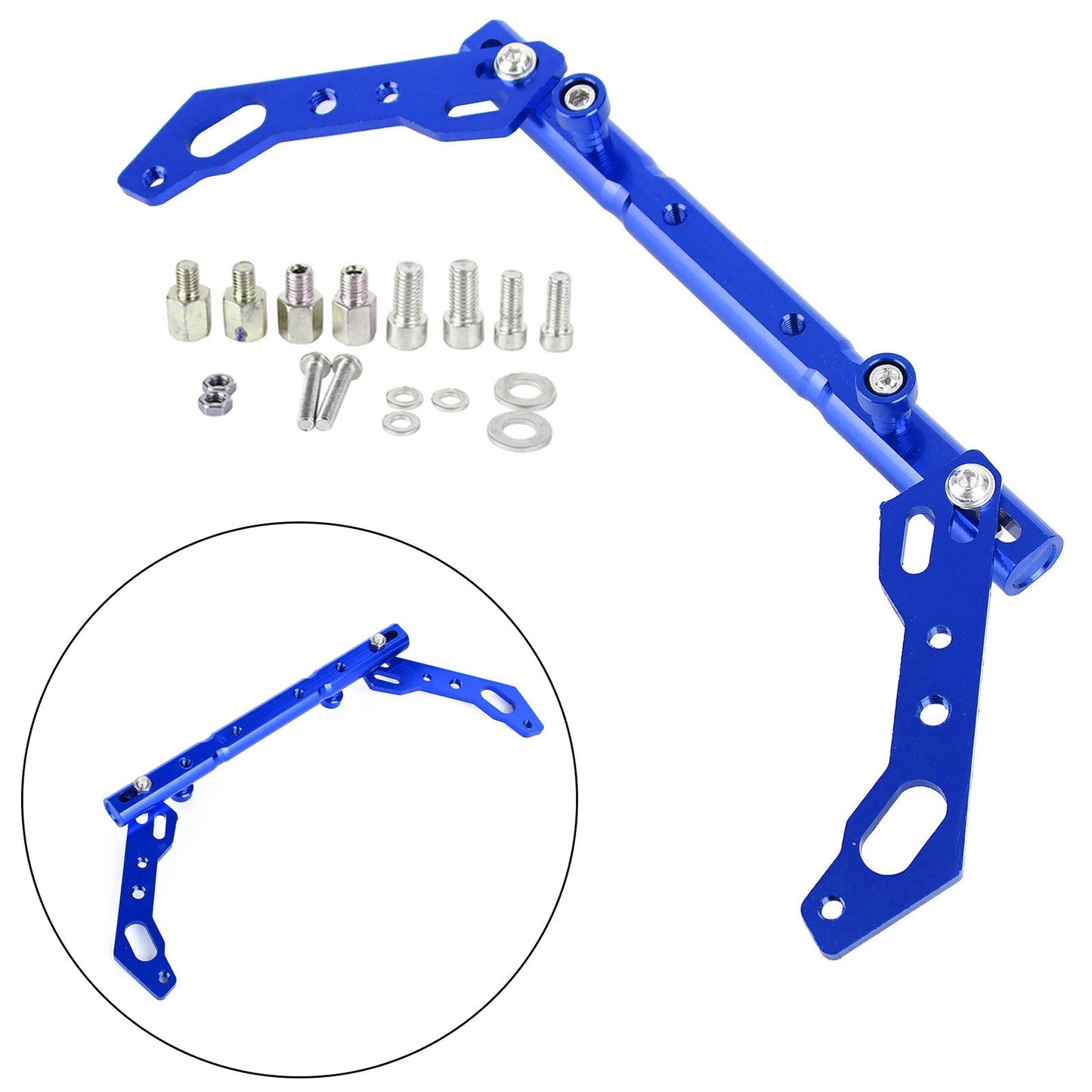 Cnc Adjustable Balance Cross Handle Bar Aluminum Lever Blue Fits For Motor