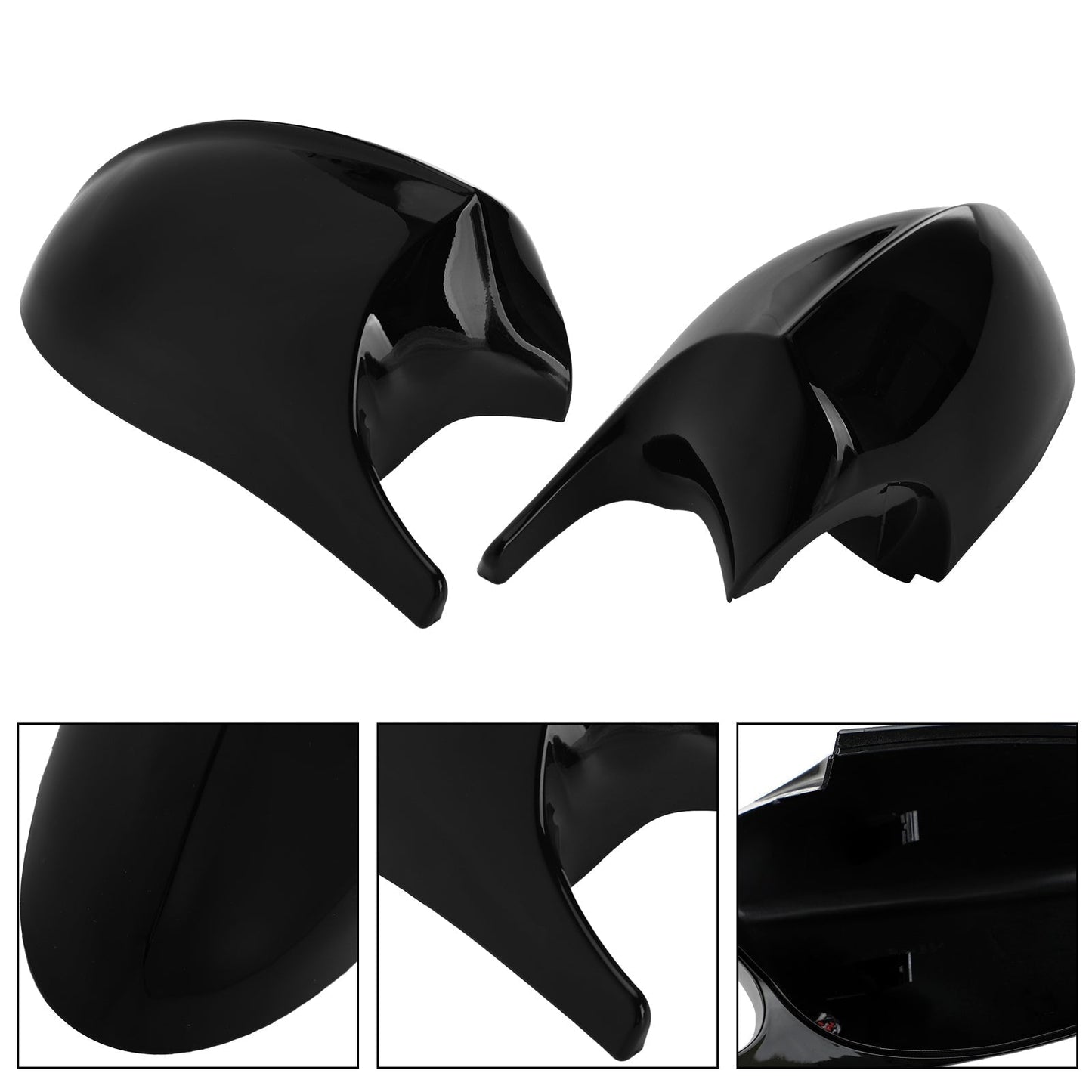 2006-2009 BMW E92 E93 Black Side Mirror Cover Caps 51167135097 51167135098