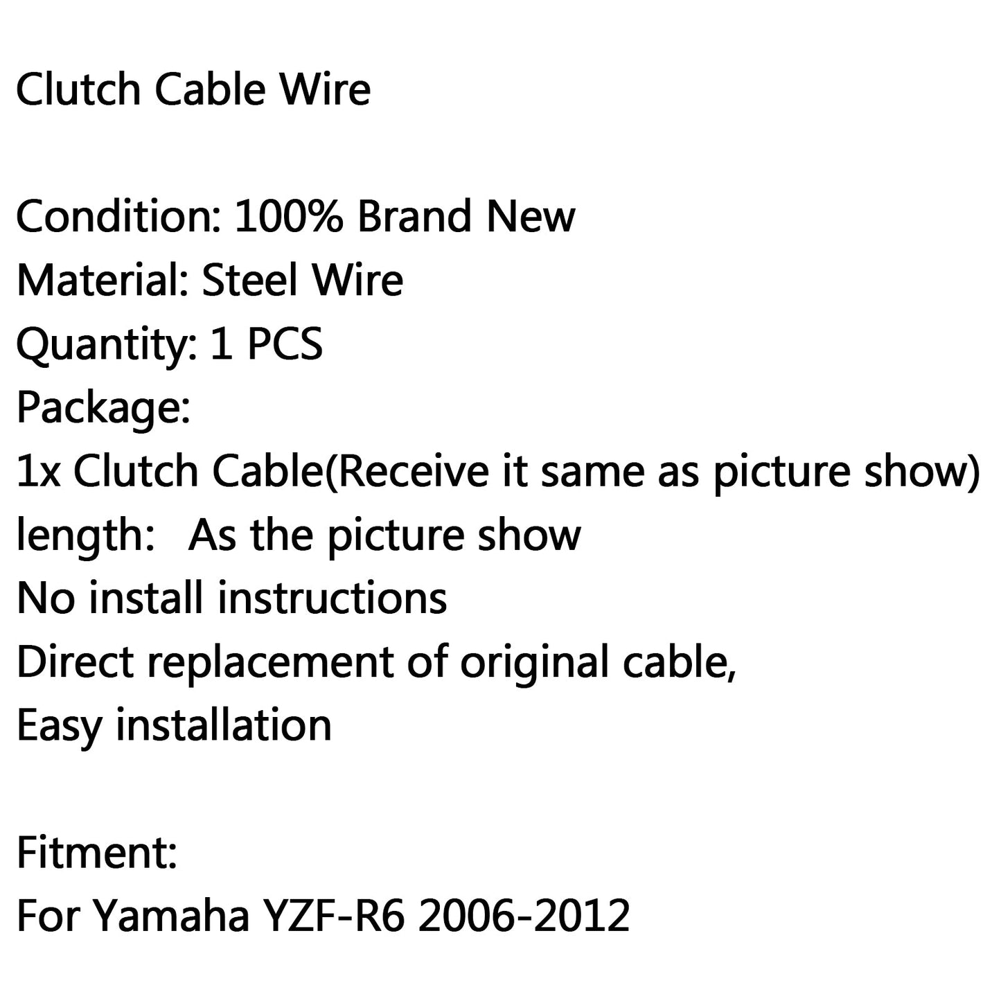 Motorcycle Clutch Cable Linkage Line For Yamaha YZF-R6 2006-2012 2008 Black