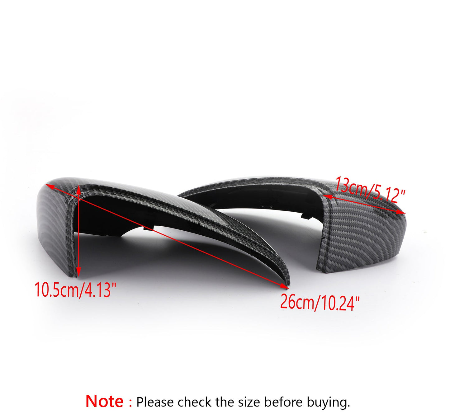 2010-2013 VW Golf MK6 Carbon Pair Side Mirror Cover Cap Replacement 5K0857537