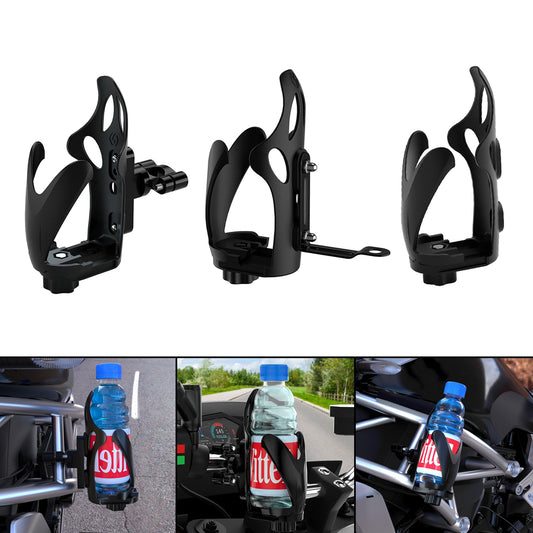 Motor Adjustable Handlebar Cup Holder Bottle Mount Bracket For Atv Scooter BlackC