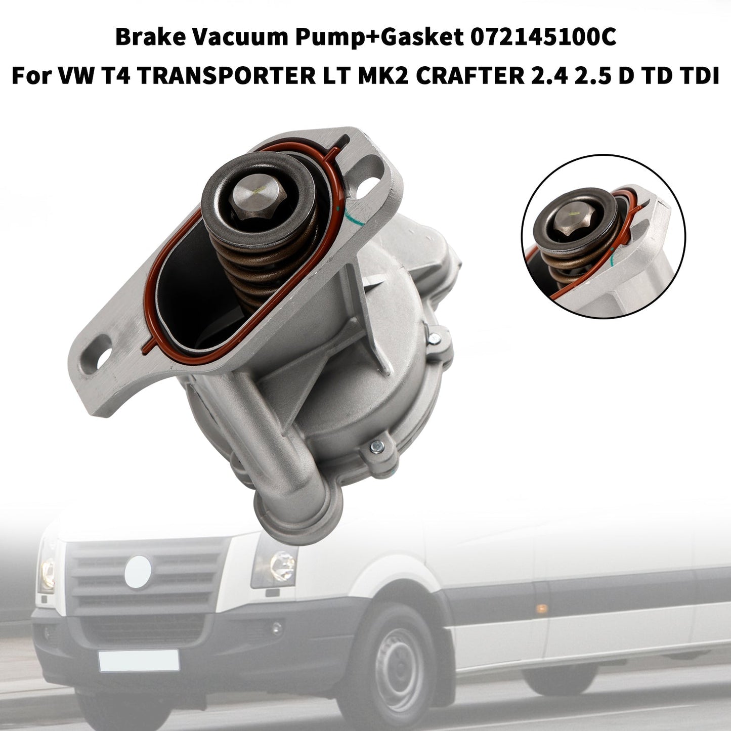 2006-2013 VW Crafter 30-50 chassis (2F_) 2.5 TDI Brake Vacuum Pump+Gasket 072145100C 069145101A