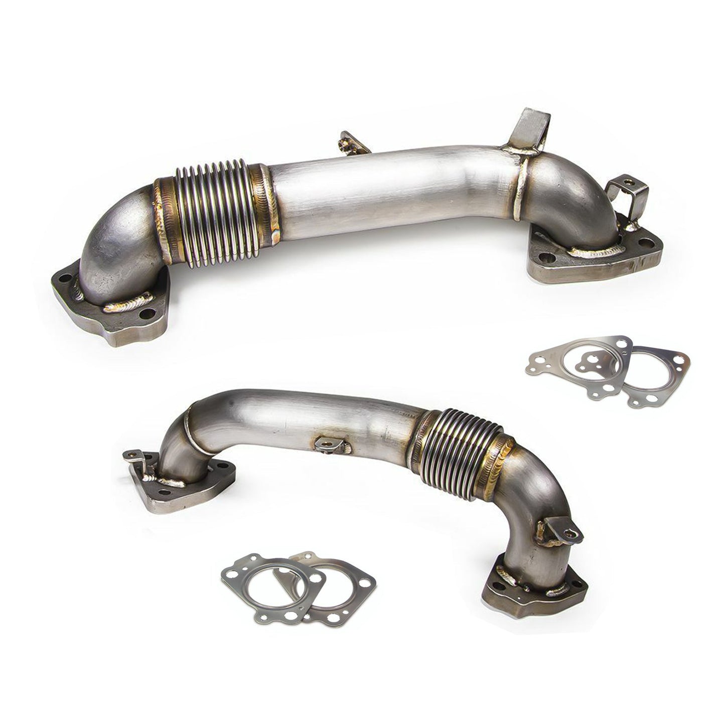 3.5" High Flow Exhaust Up Pipes For 2017-2020 Chevy 6.6L L5P Duramax Diesel Exhaust Manifold Header