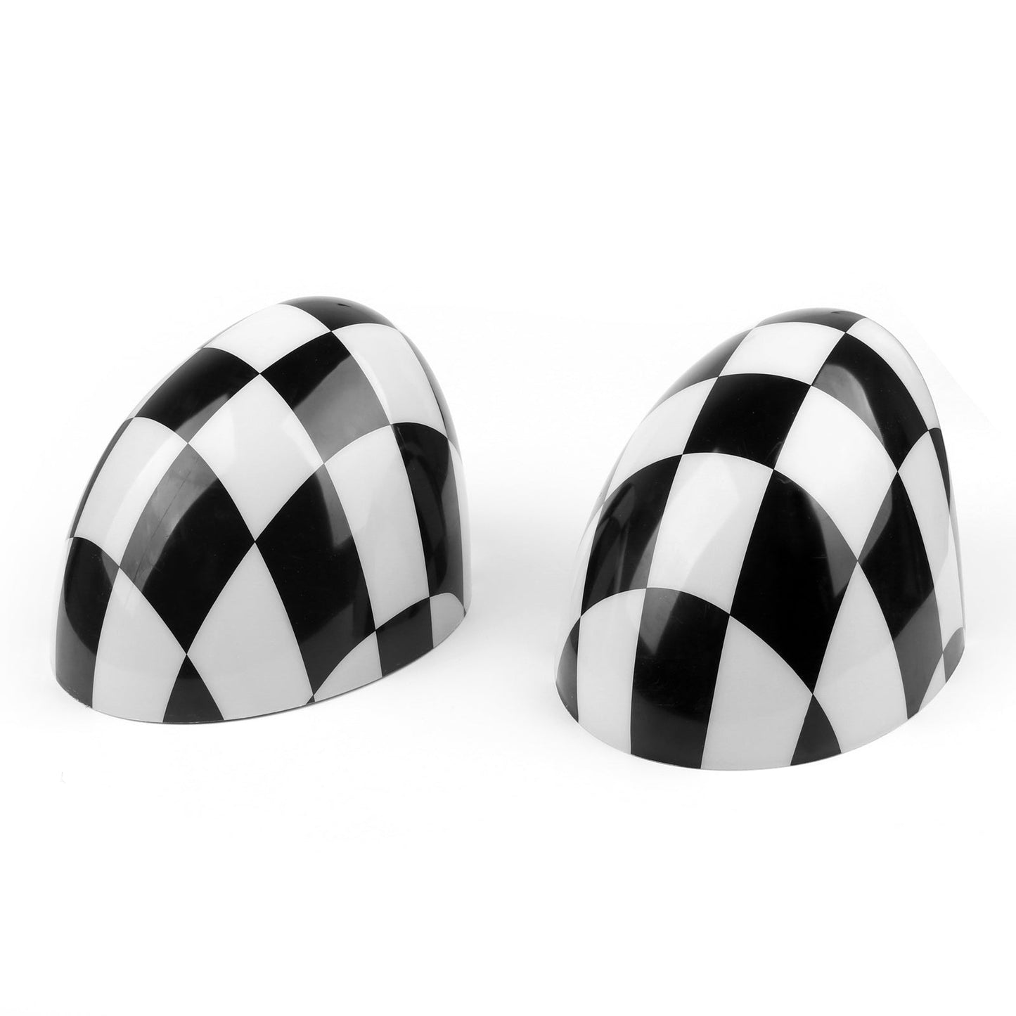 Two pieces Black/White Checkered design rear view mirror covers For Mini Cooper F55 F56 F57 F60