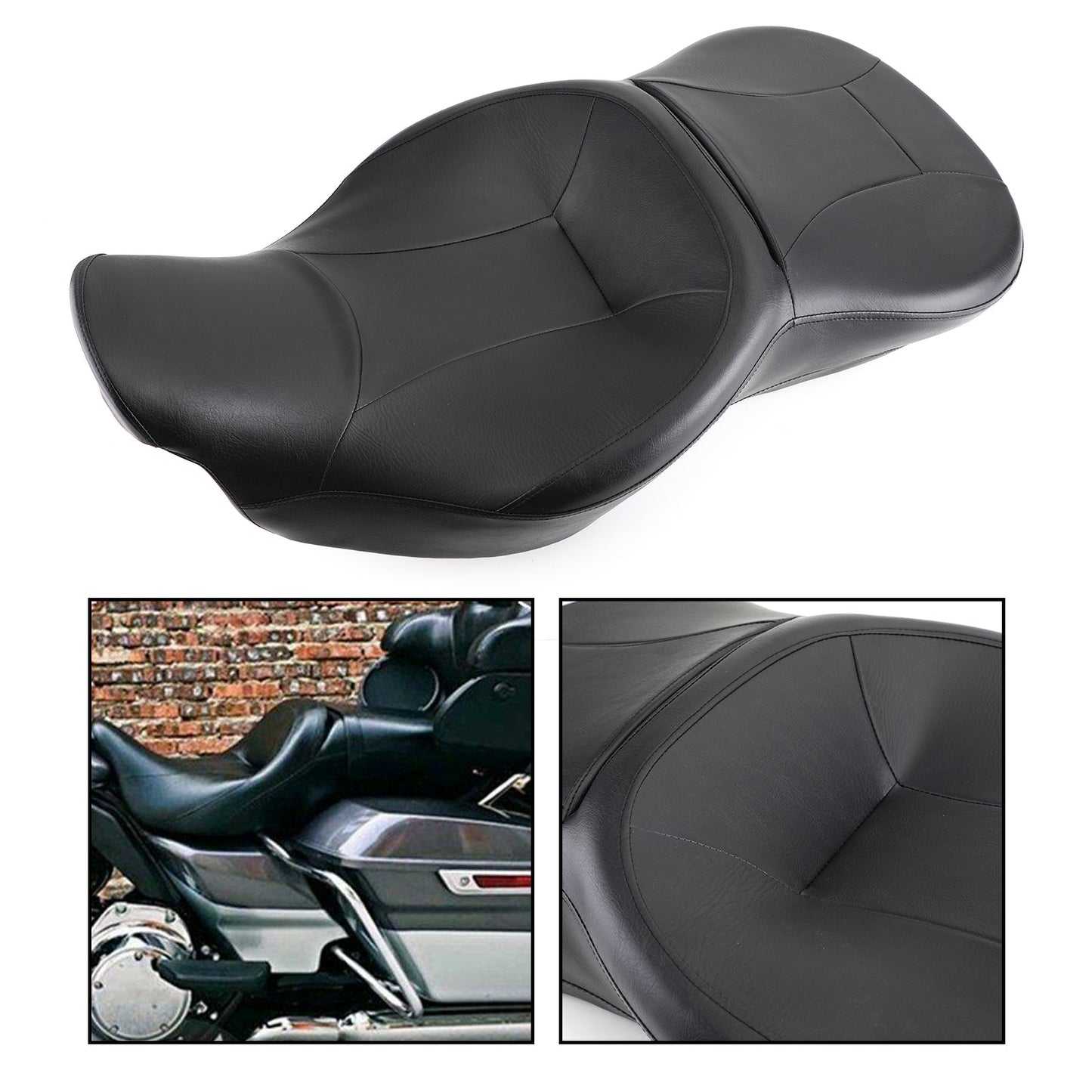 Rider Passenger 2-Up Seat Fit for Touring Tri Glide FLHR FLHT FLHX FLTR 09-21