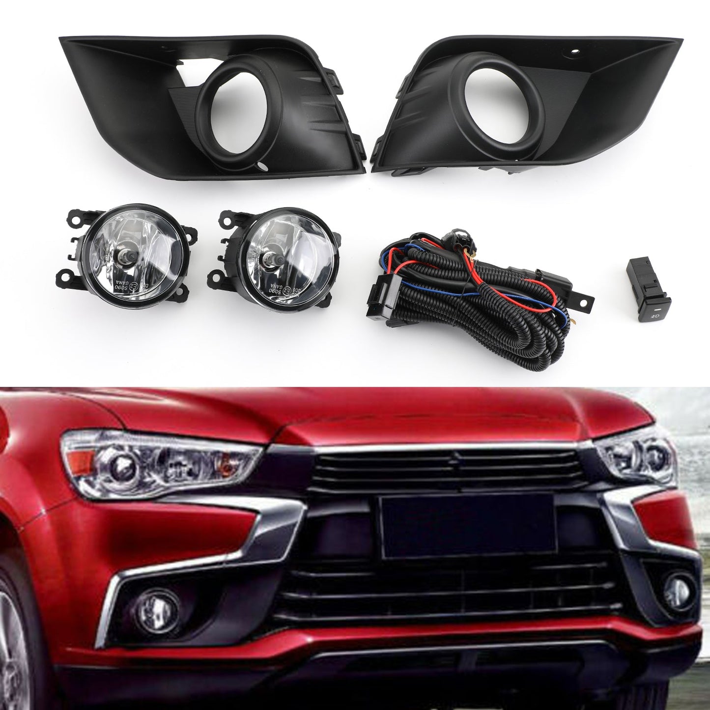 2016-2018 Mitsubishi Outlander Sport ASX RVR Front Bumper Fog Light Kit