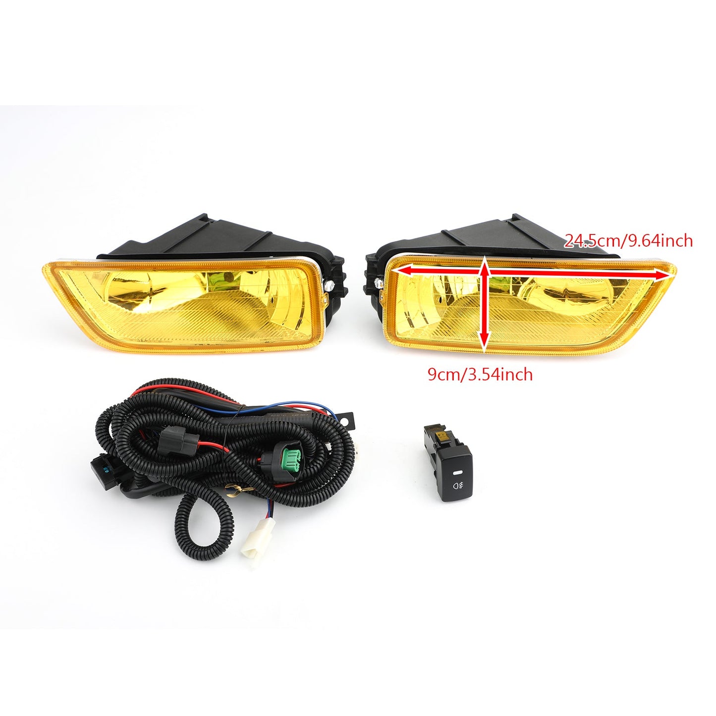 Generic Yellow Lens Fog Lights + Switch For 2003-2007 Honda Accord / 2004-2008 Acura TL