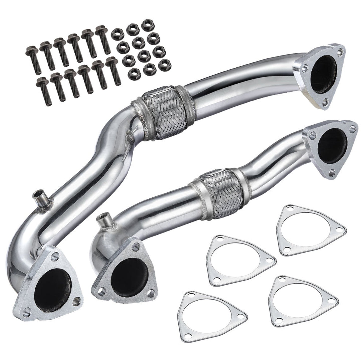 2008-2010 Ford 6.4L Powerstroke Diesel Exhaust Up-Pipe Heavy Duty Polished NO EGR