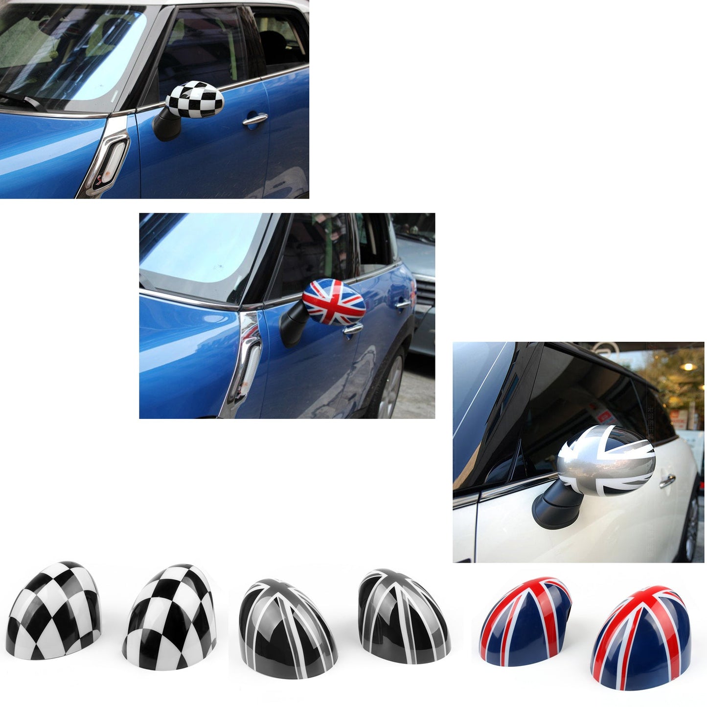 L&H WING Mirror Covers Fit MINI Cooper R55 R56 R57 R58 R60 R61 Power Fold Mirror