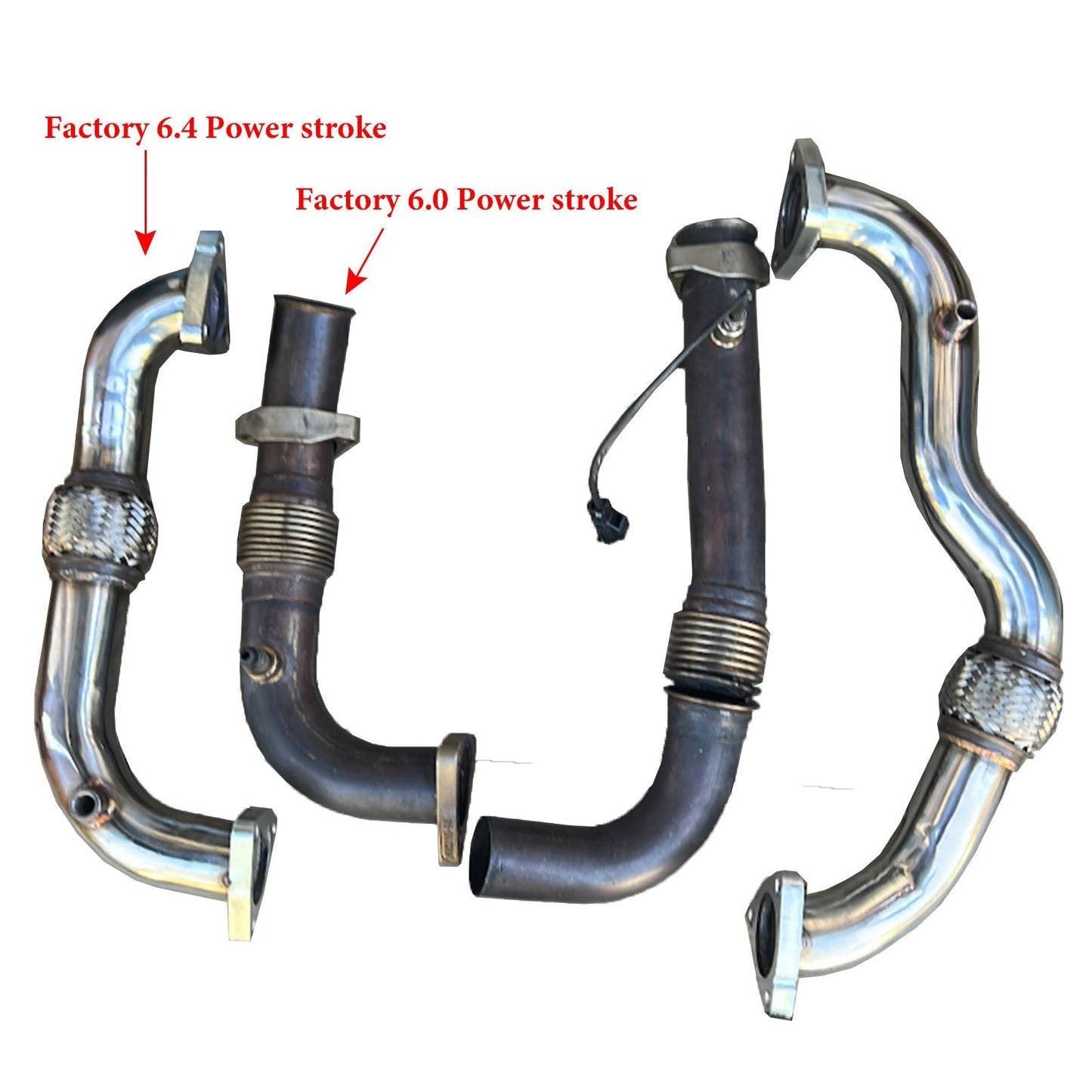 Exhaust Up-Pipe for Ford 2008-2010 6.4L Powerstroke Diesel Heavy Duty Polished NO EGR