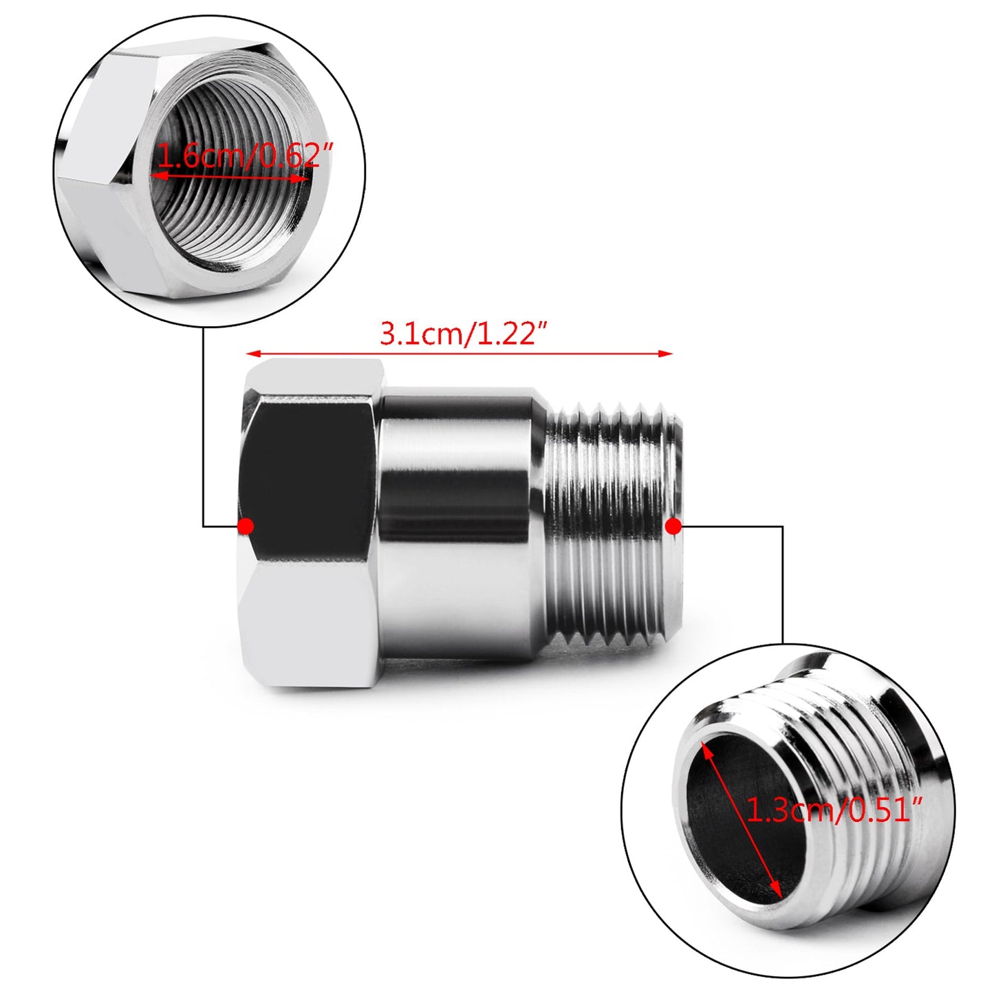 M18 X 1.5 Bung 32mm O2 Oxygen Sensor Test Pipe Extension Extender Adapter Spacer