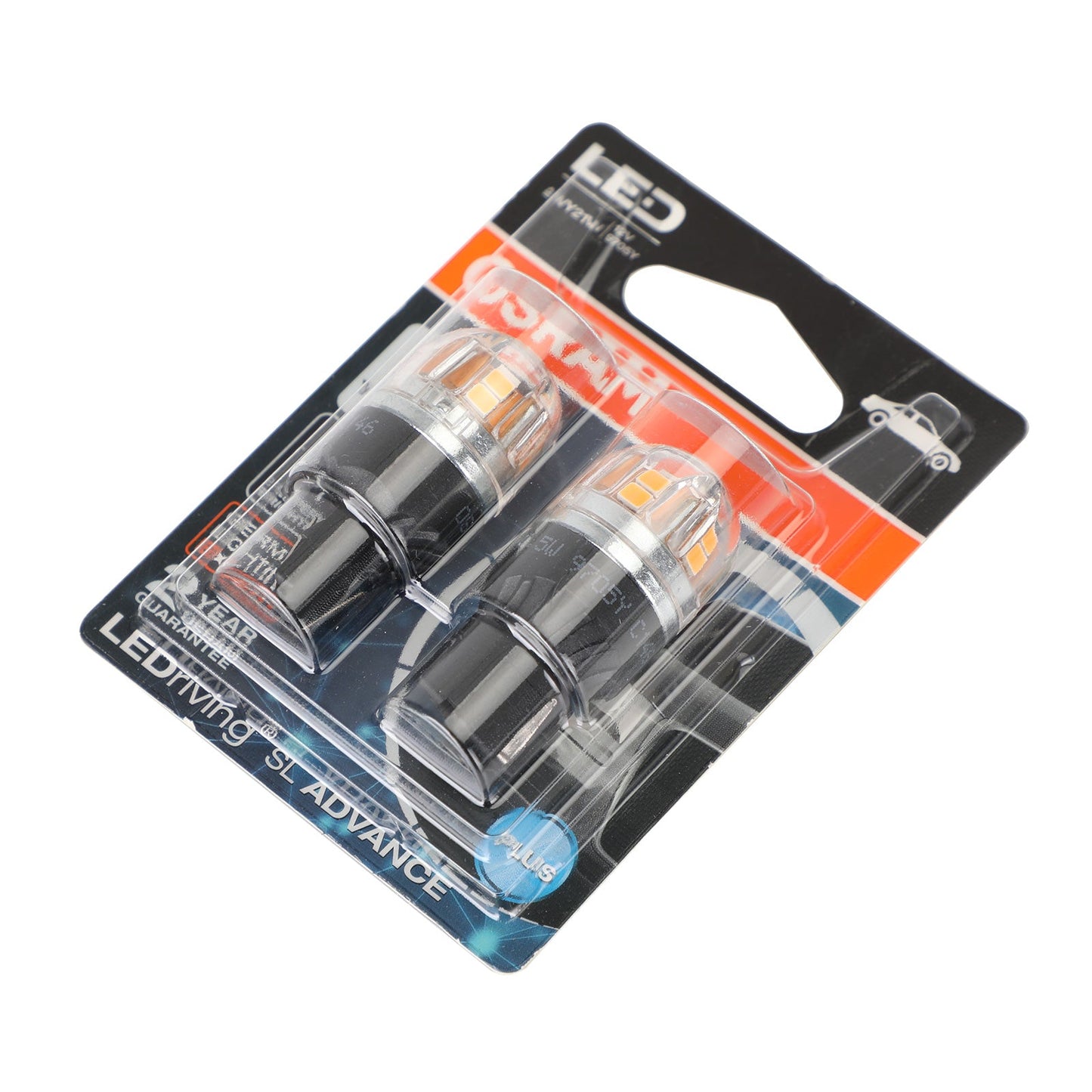 2x For OSRAM 9705Y Car Auxiliary Bulbs LED WY21W 12V2.5W WX3x16d