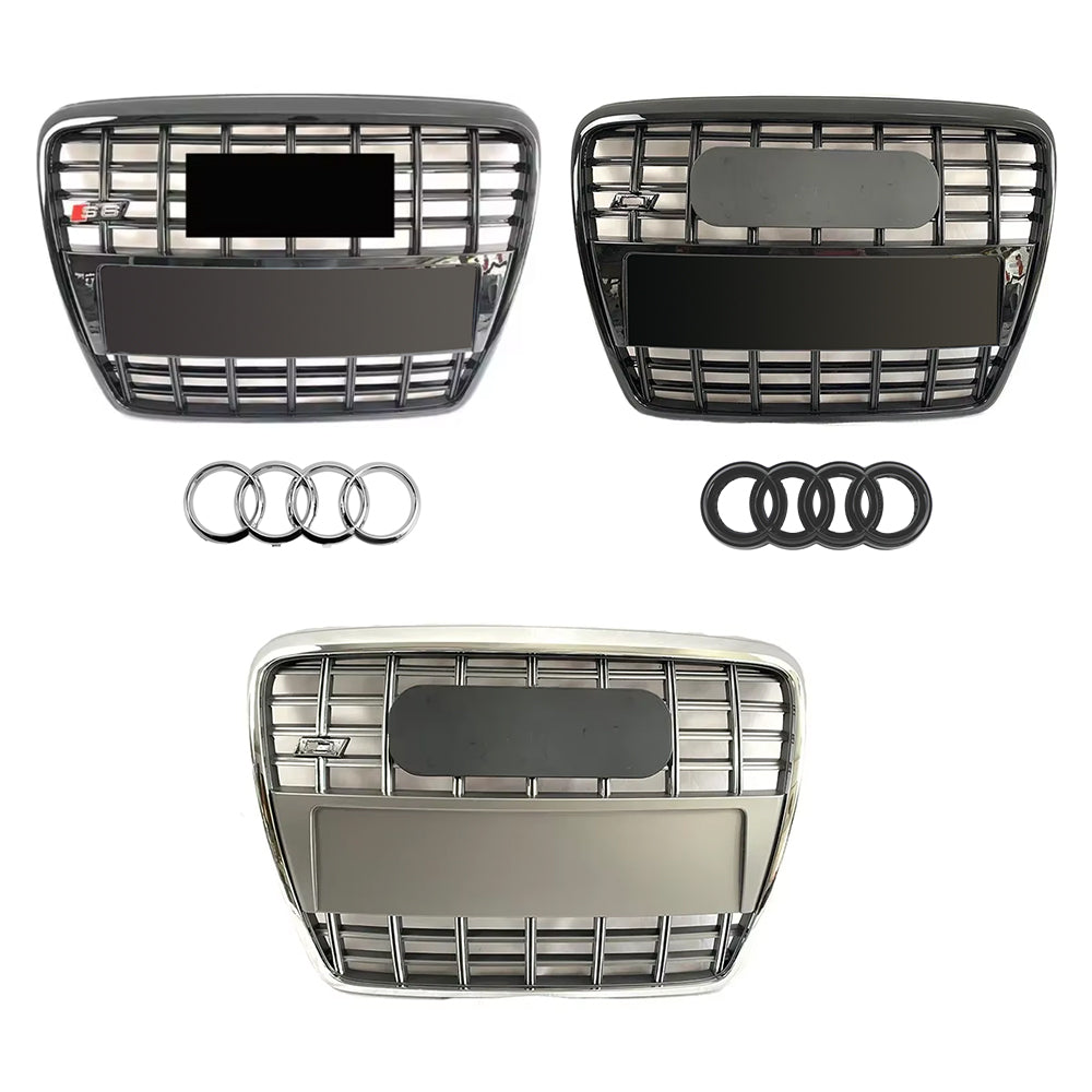 2005-2011 Audi A6 S6 C6 To S6 Style Front Bumper Grill Upper Grill