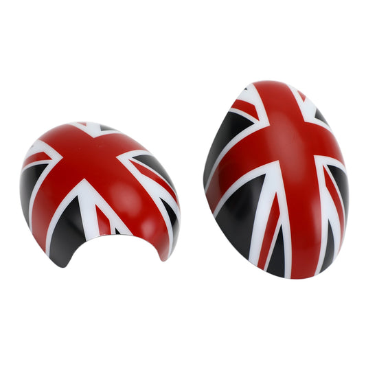 MINI Cooper R55 R56 R57 Black/Red 2 x  Union Jack UK Flag Mirror Covers