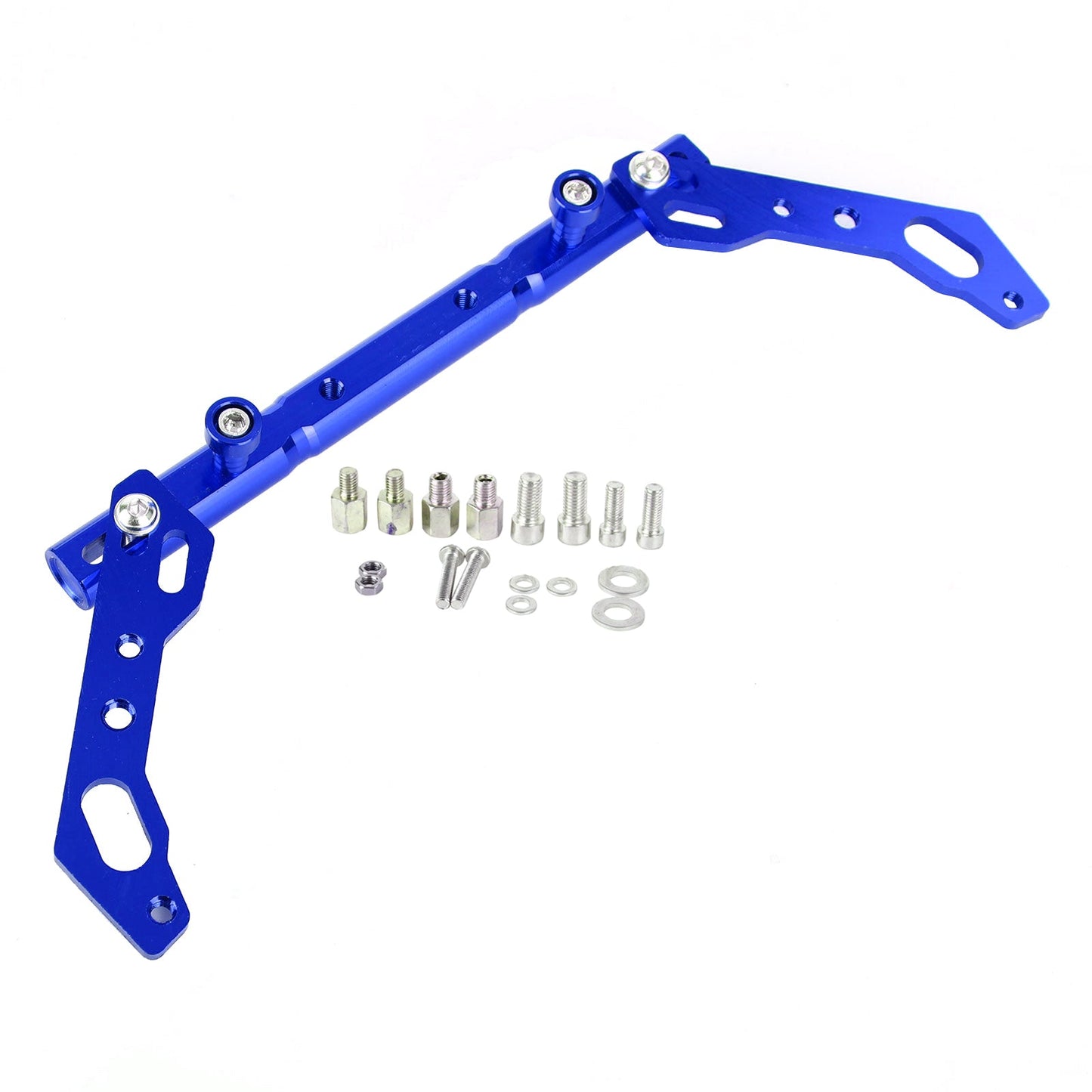 Cnc Adjustable Balance Cross Handle Bar Aluminum Lever Blue Fits For Motor