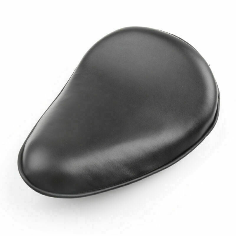 Leather Seat Small Black Bobber Chopper Slim Custom Solo Motorcycle FT For Harley