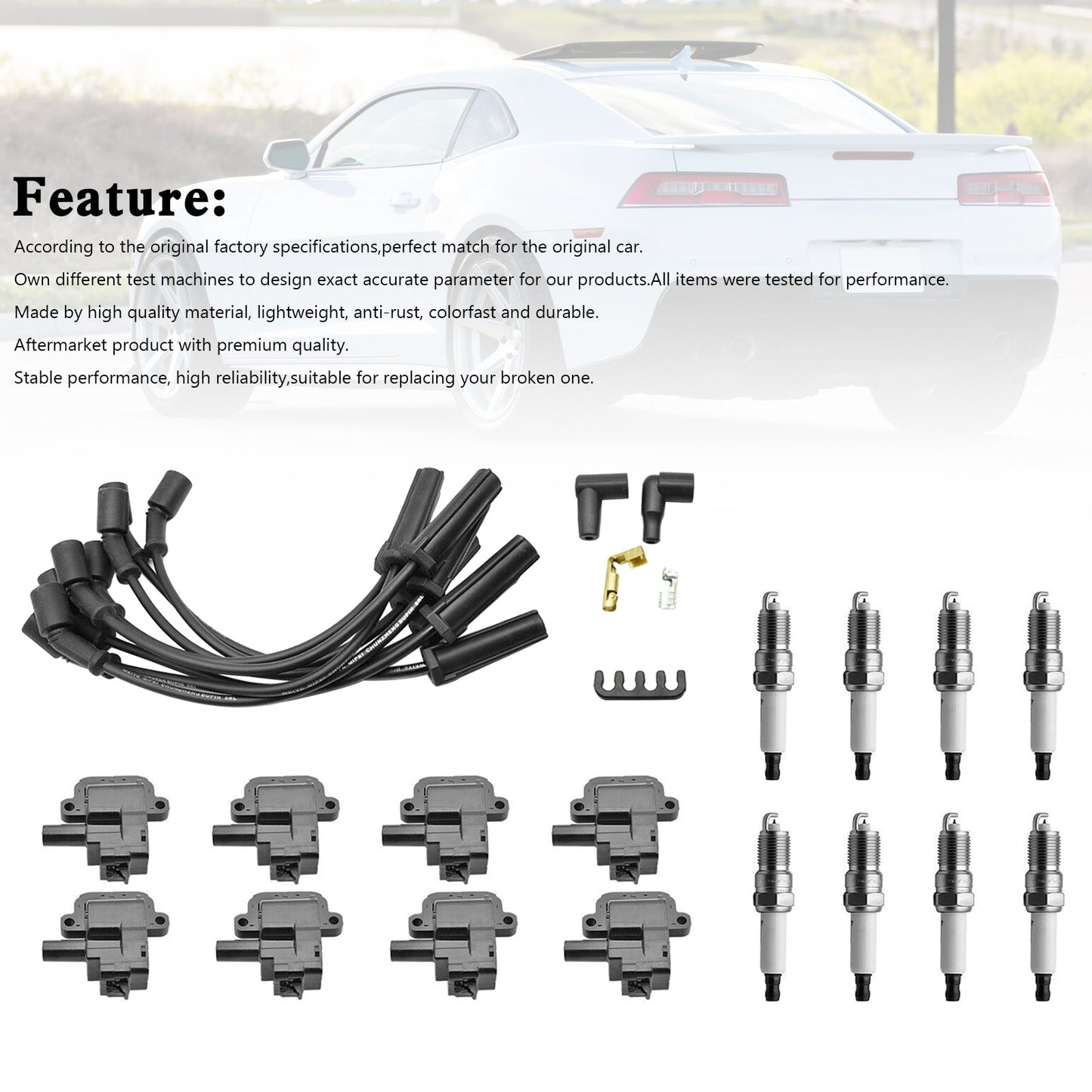 1997-2004 Chevrolet CORVETTE V8 5.7L 8X lgnition Coil +Spark Plug +Wire D580 UF192