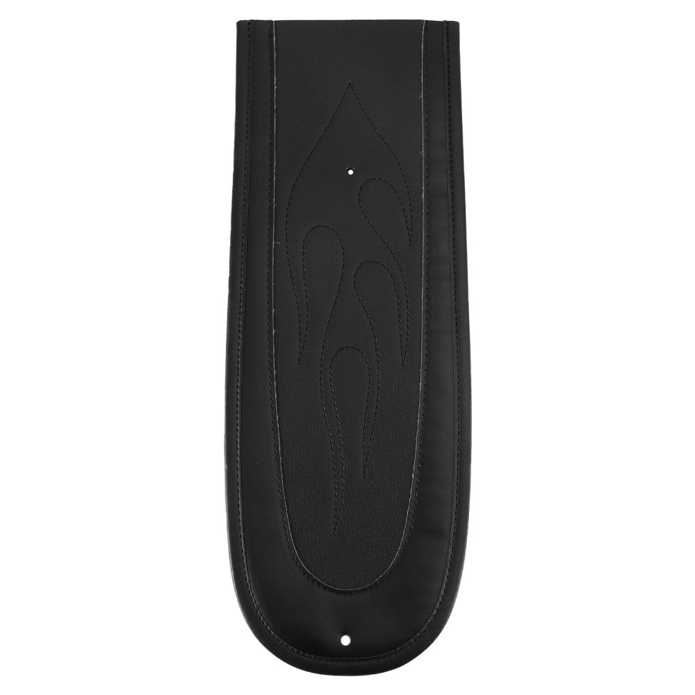 Black Flame Stitch PU Leather Rear Seat Fender Bib Fit For Dyna Super Glide