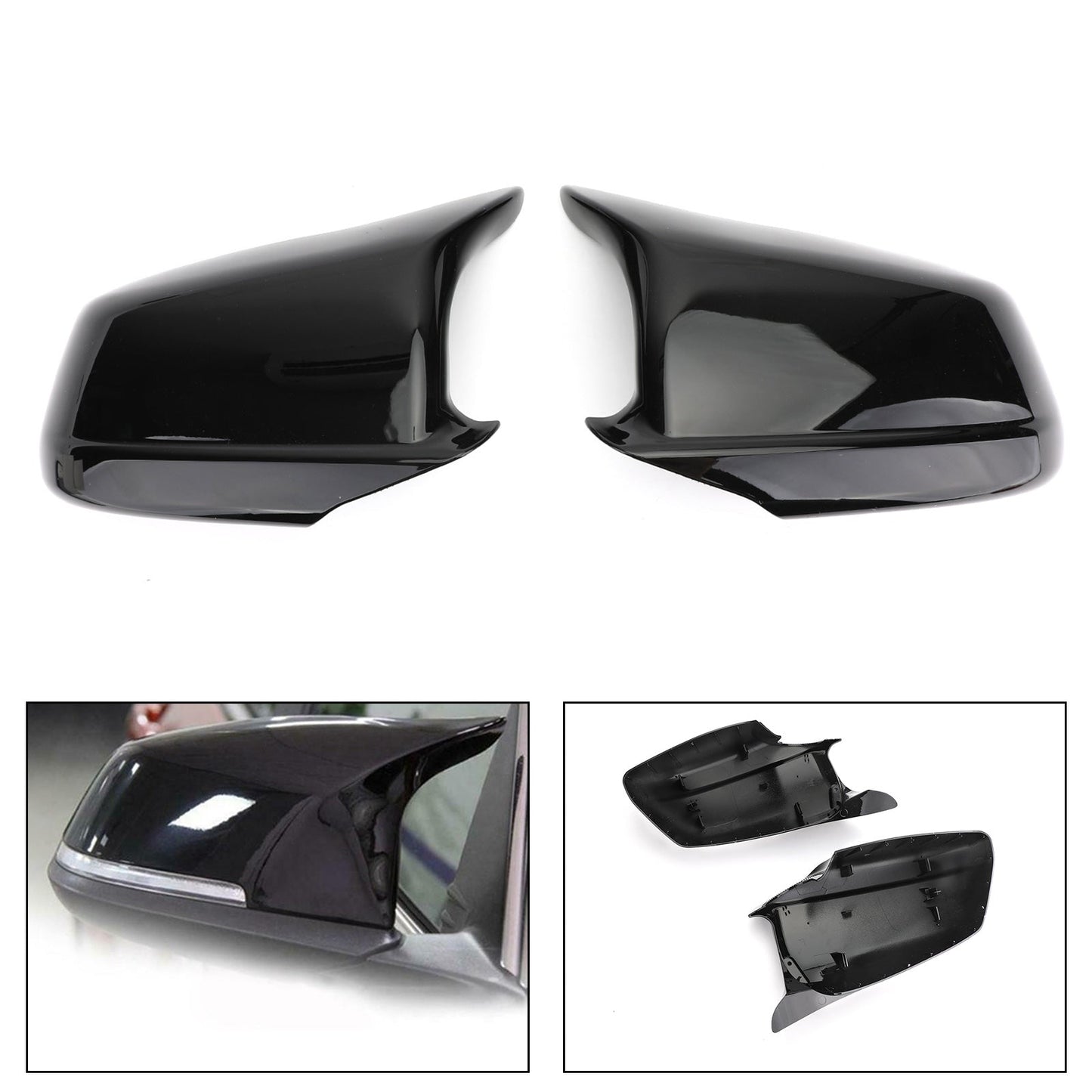 2011-2013 BMW F10 F11 5-Series Sedan 520i,523i,525i,528i,530i,535i,550i 2011-2013 Pre-LCI Door Side Wing Mirror Cover Cap Black