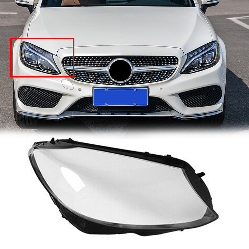 15-18 Benz W205 C180 C200 C300 Left Side Headlight Cover Headlamp Lens Lenses