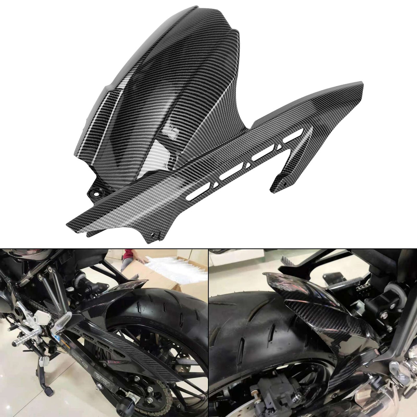 17-24 KAWASAKI Z900 Z900RS Motorcycle Rear Fender Tire Hugger Mudguard Carbon