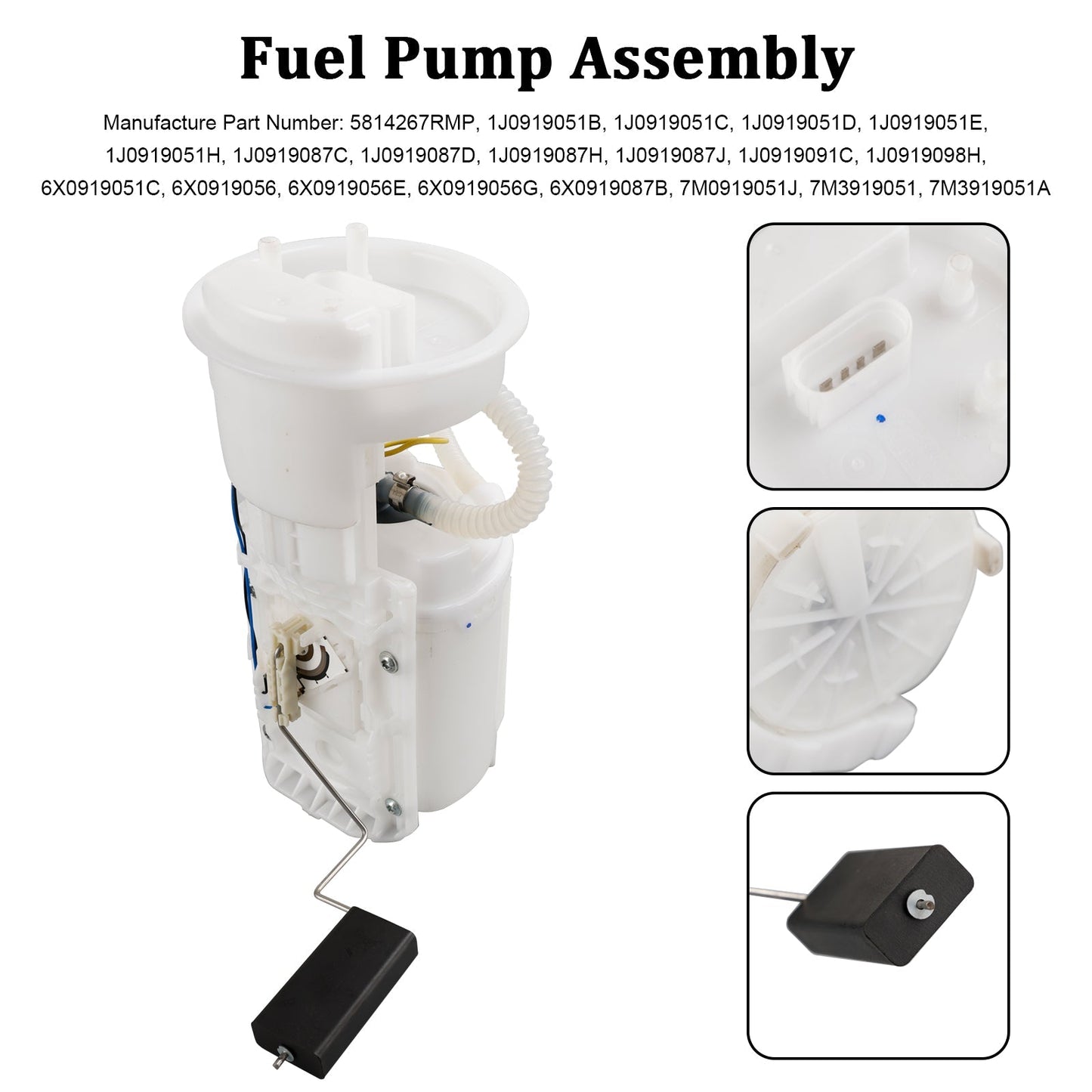 2001-2010 VW NEW BEETLE (9C1, 1C1) 1.4L 1.6L 1.8L 2.0L Fuel Pump Module Assembly 5814267RMP