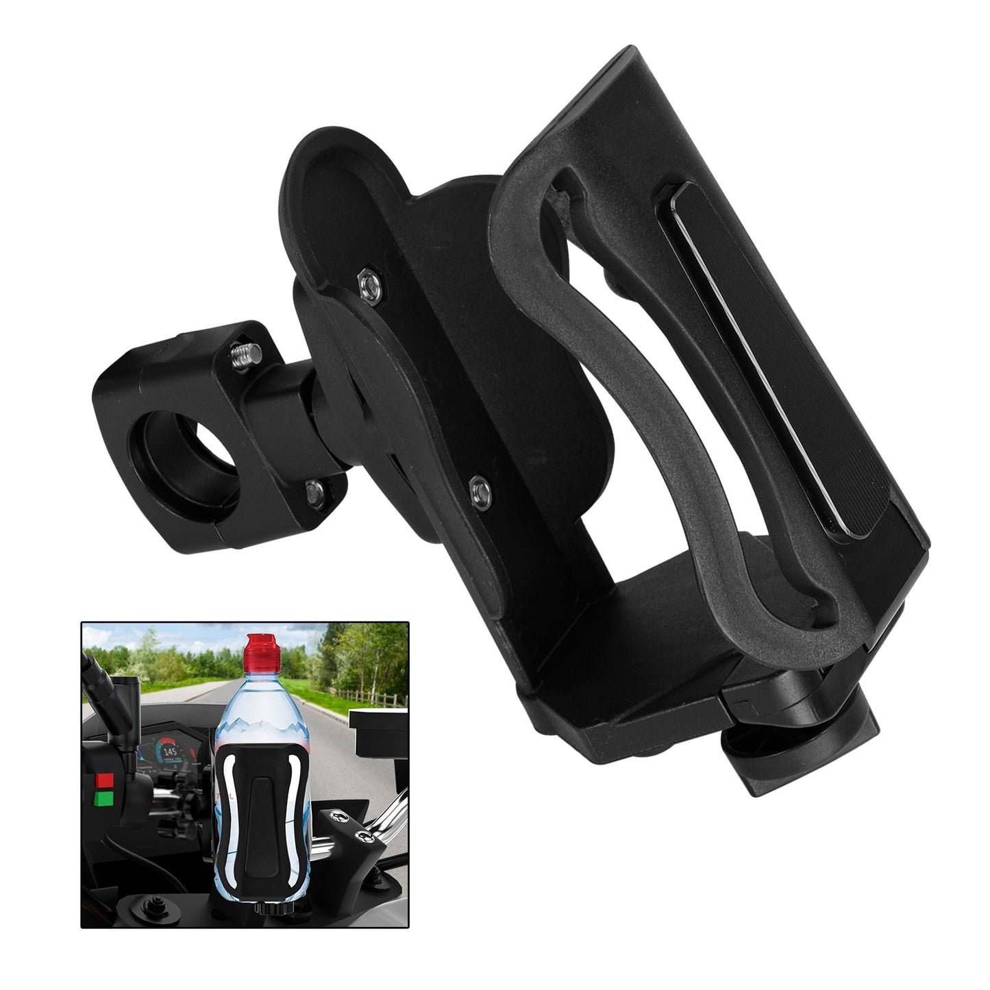 Cup Holder Beverage Water Bottle Cage Mount Handlebar 25mm For Motorbike Titanium