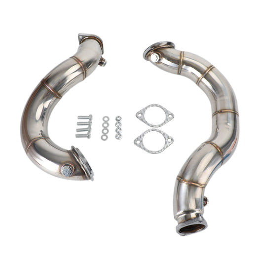 2007-2010 BMW N54 E90/E91/E92/E93/E82/135i/335i Twin Turbo 3″ Cast Stainless Steel Downpipe Champoo