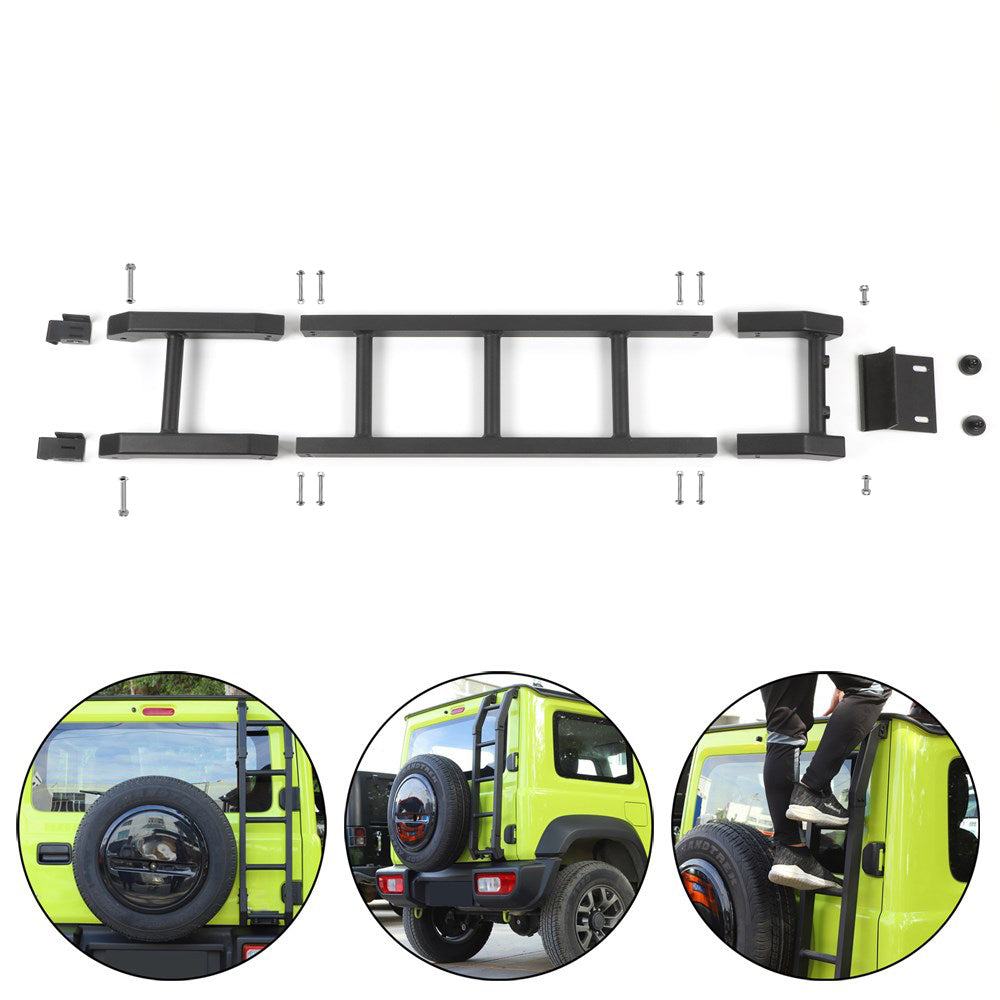 Suzuki Jimny 2019+ New Aluminum Car Rear Tail Door Ladder Climbing BLK