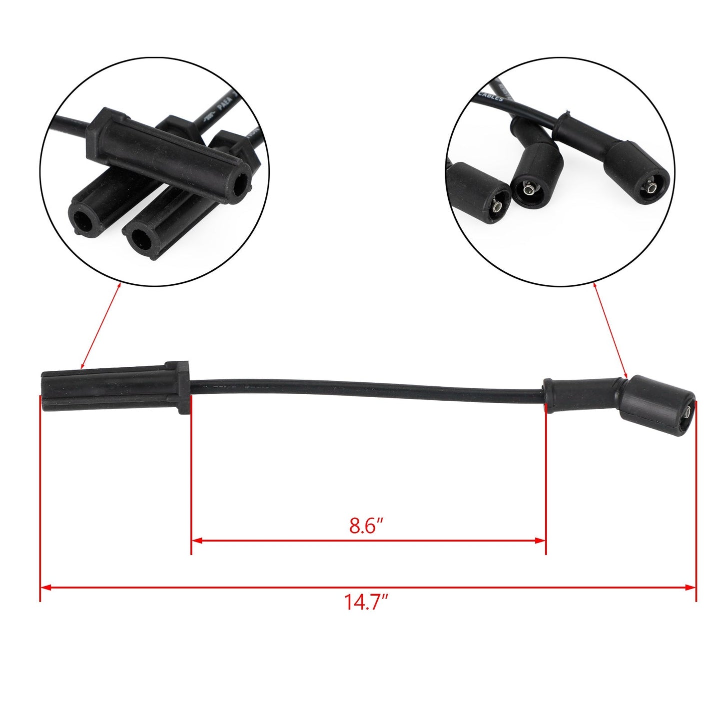 2005-2007 Chevrolet Corvette 6.0L-V8 8PCS Square Ignition Coil+Spark Plug+Wires 12611424 8125706160 D510C UF413 12570616