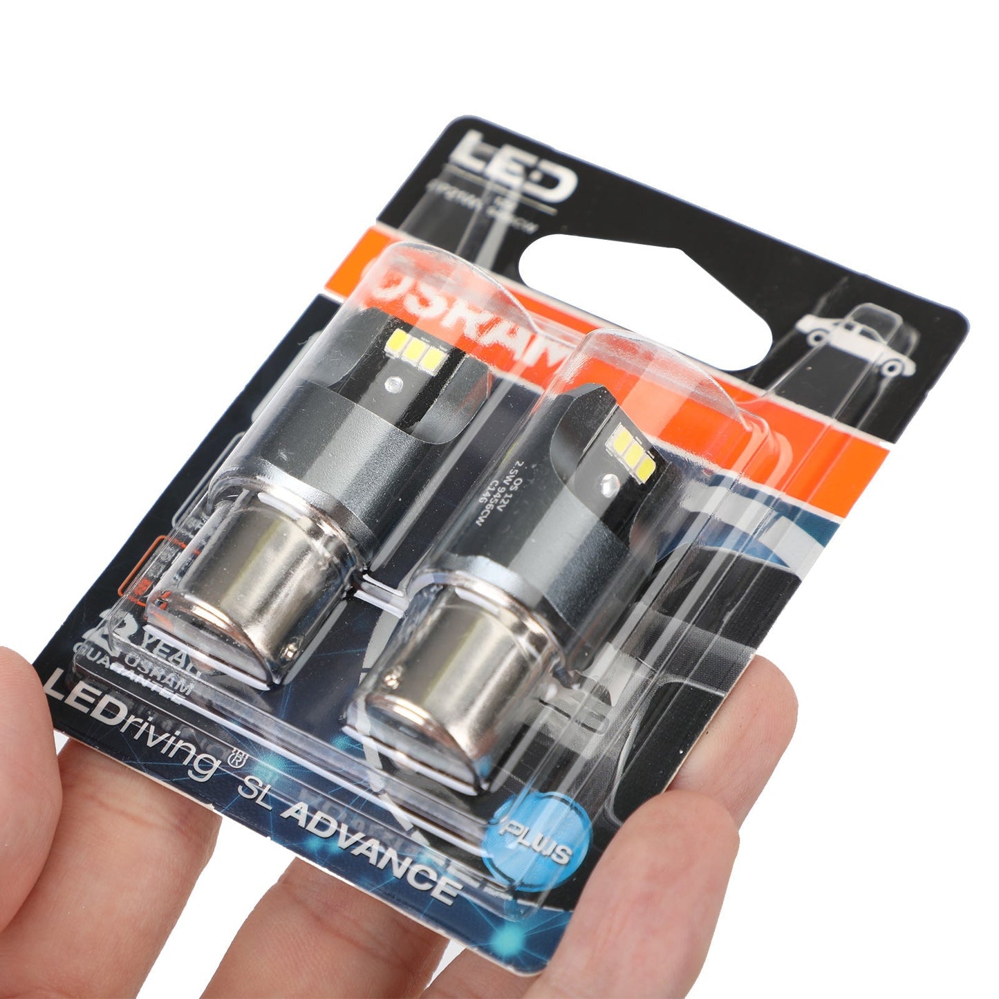 2x OSRAM 9456CW Car Auxiliary Bulbs LED P21W 12V2.5W BA15s