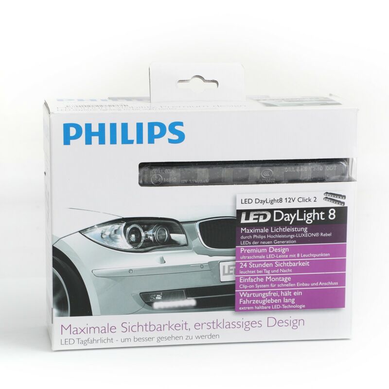 DayLight PHILIPS Light DRL LED Daytime 12824 Luxeon lamp 8 Light Running 12V