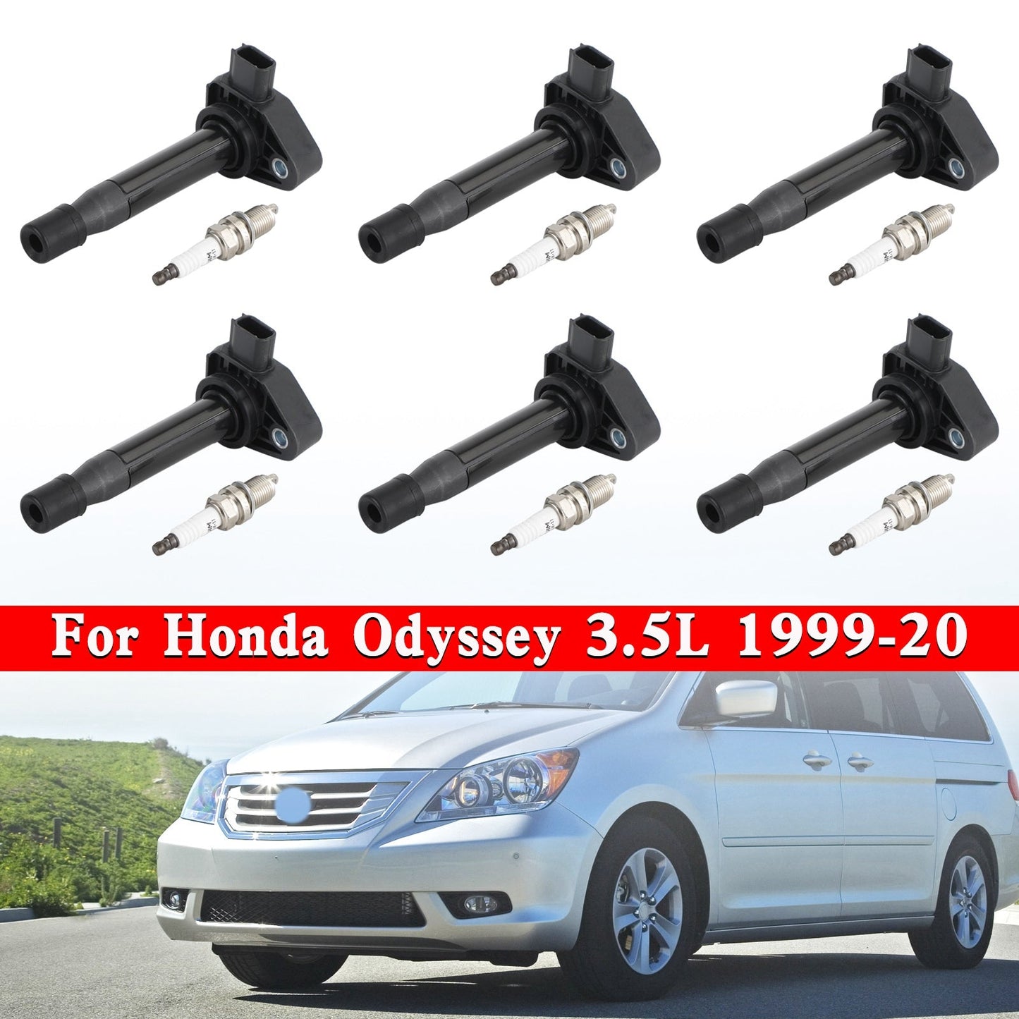 2004-2007 Saturn Vue V6 3.5L 6X Ignition Coils+6X Spark Plugs Set 30520P8EA01 UF242 30520RCAA02