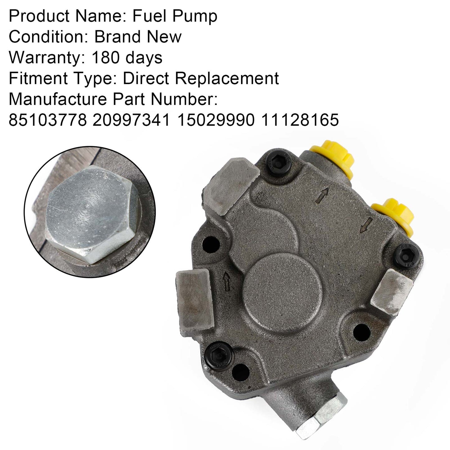 Volvo VN VNL VHD Series D11 D13 D16 Engine 85103778 Fuel Pump 20997341 15029990 11128165