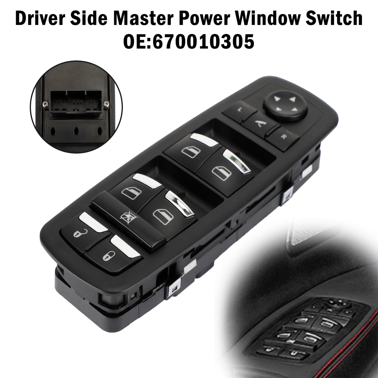 2014-2018 Maserati Ghibli Diesel S S Q4 Driver Side Master Power Window Switch 670010305 670025406 670097037