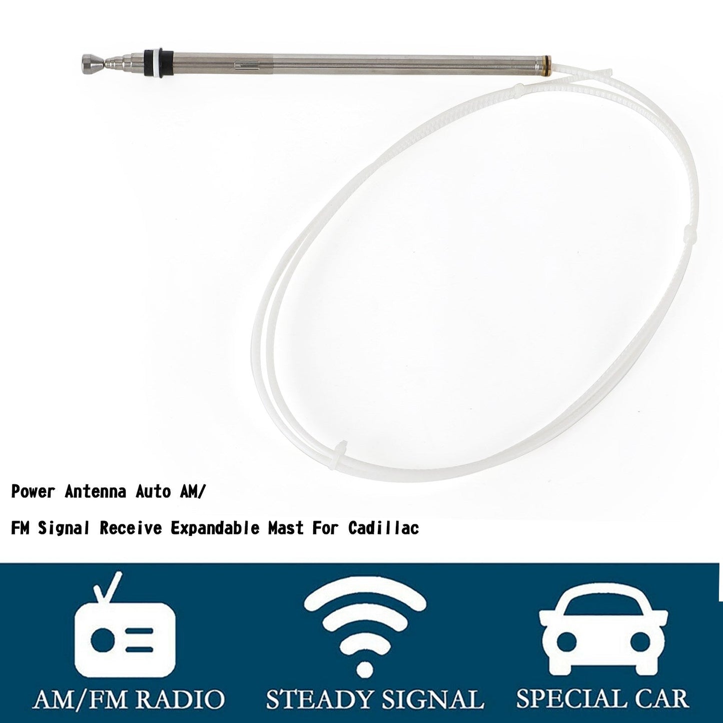 Cadillac Power Antenna Auto AM/FM Signal Receive Expandable Mast