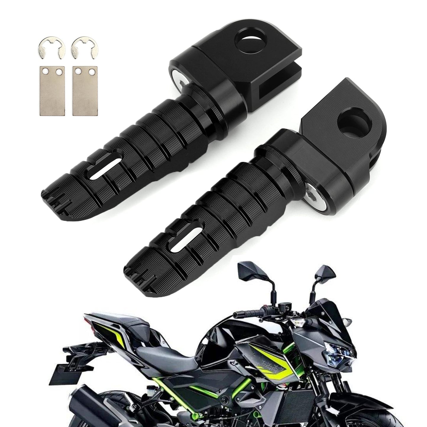 06-16 KAWASAKI ZZR1400 Front Footrests Foot Peg Black